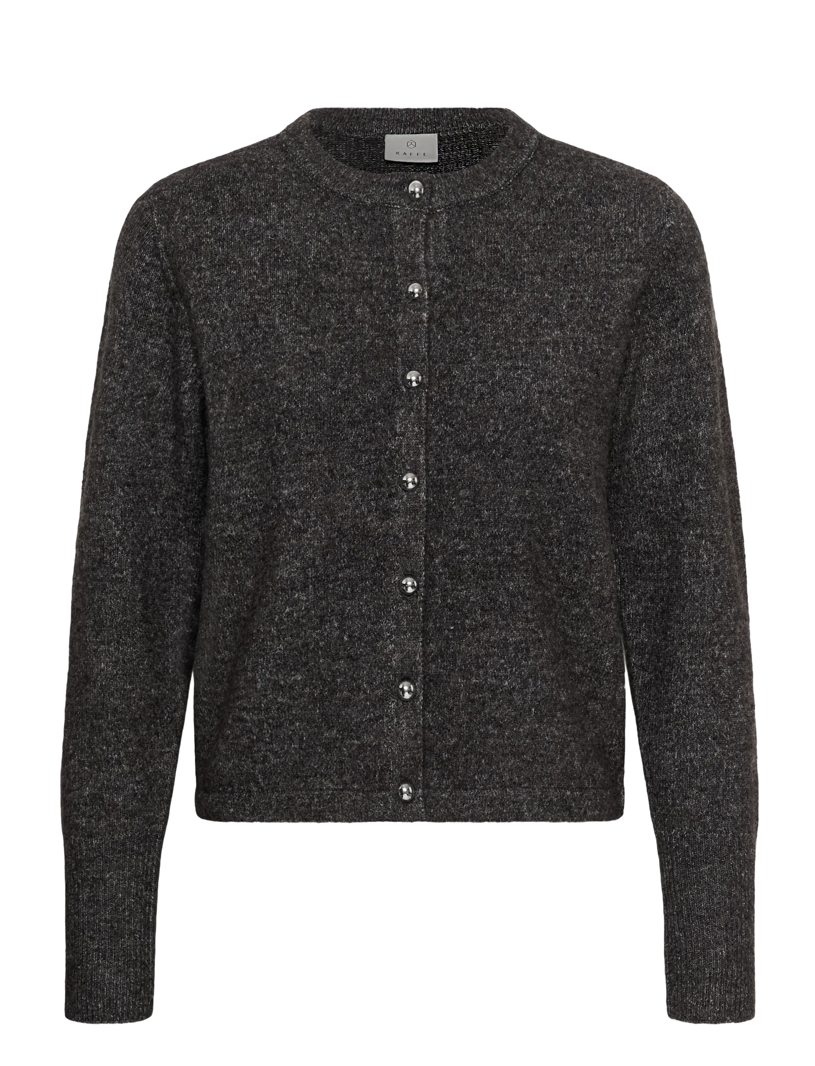 Kaffe KAniel Knit Cardigan - Koftor - DARK GREY MELANGE / grey