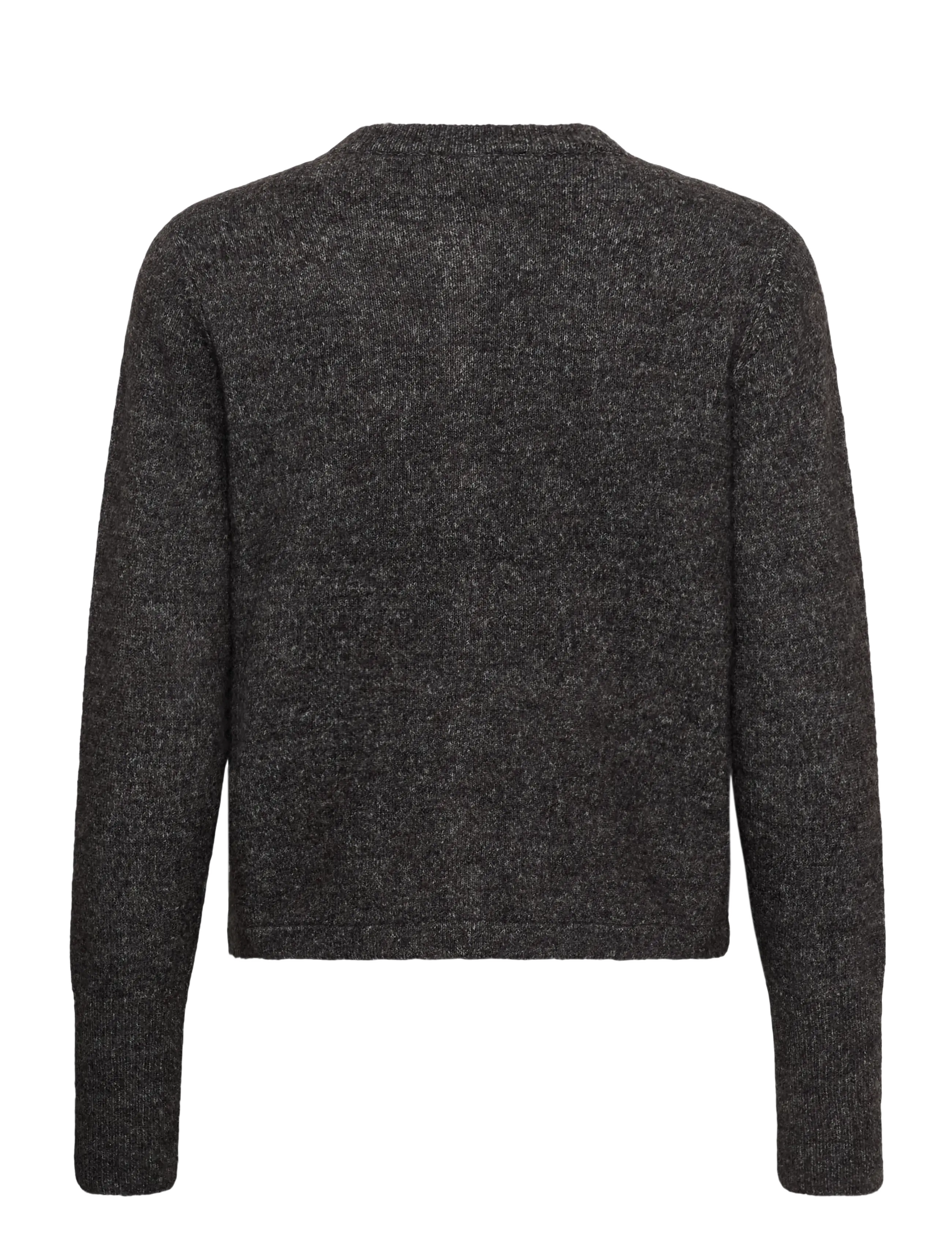 Kaffe - KAniel Knit Cardigan - koftor - dark grey melange - 1