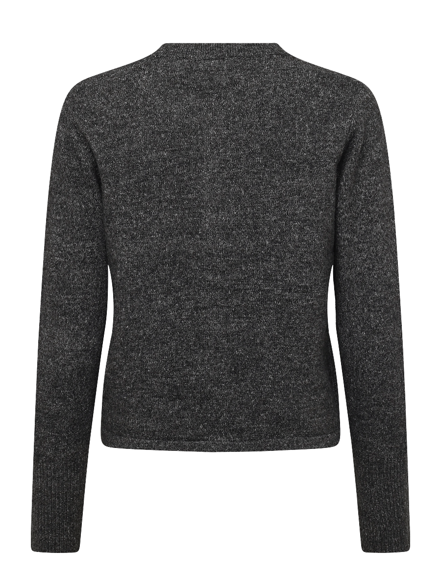 Kaffe - KAniel Knit Cardigan - cardigans - dark grey melange - 1