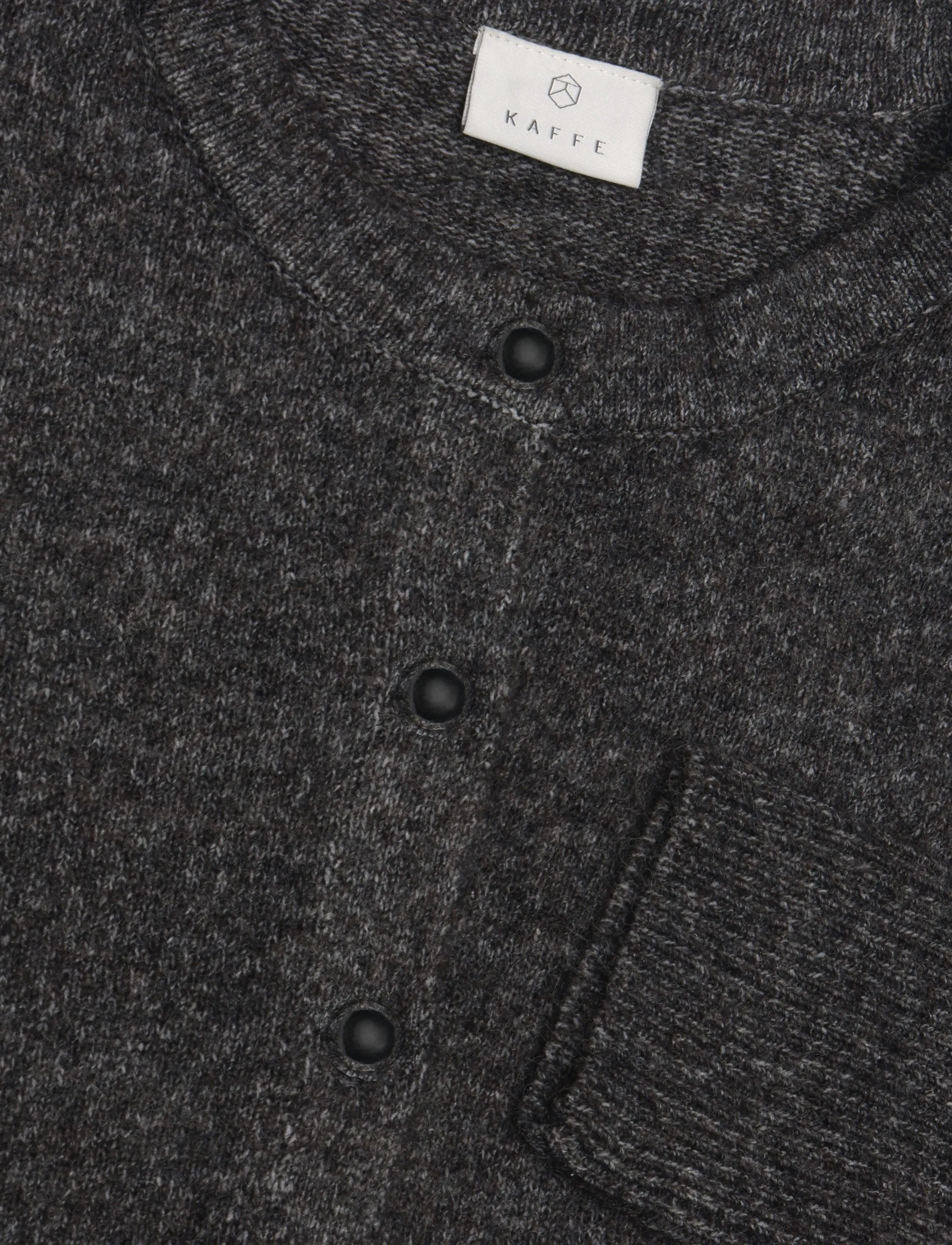 Kaffe - KAniel Knit Cardigan - cardigans - dark grey melange - 2