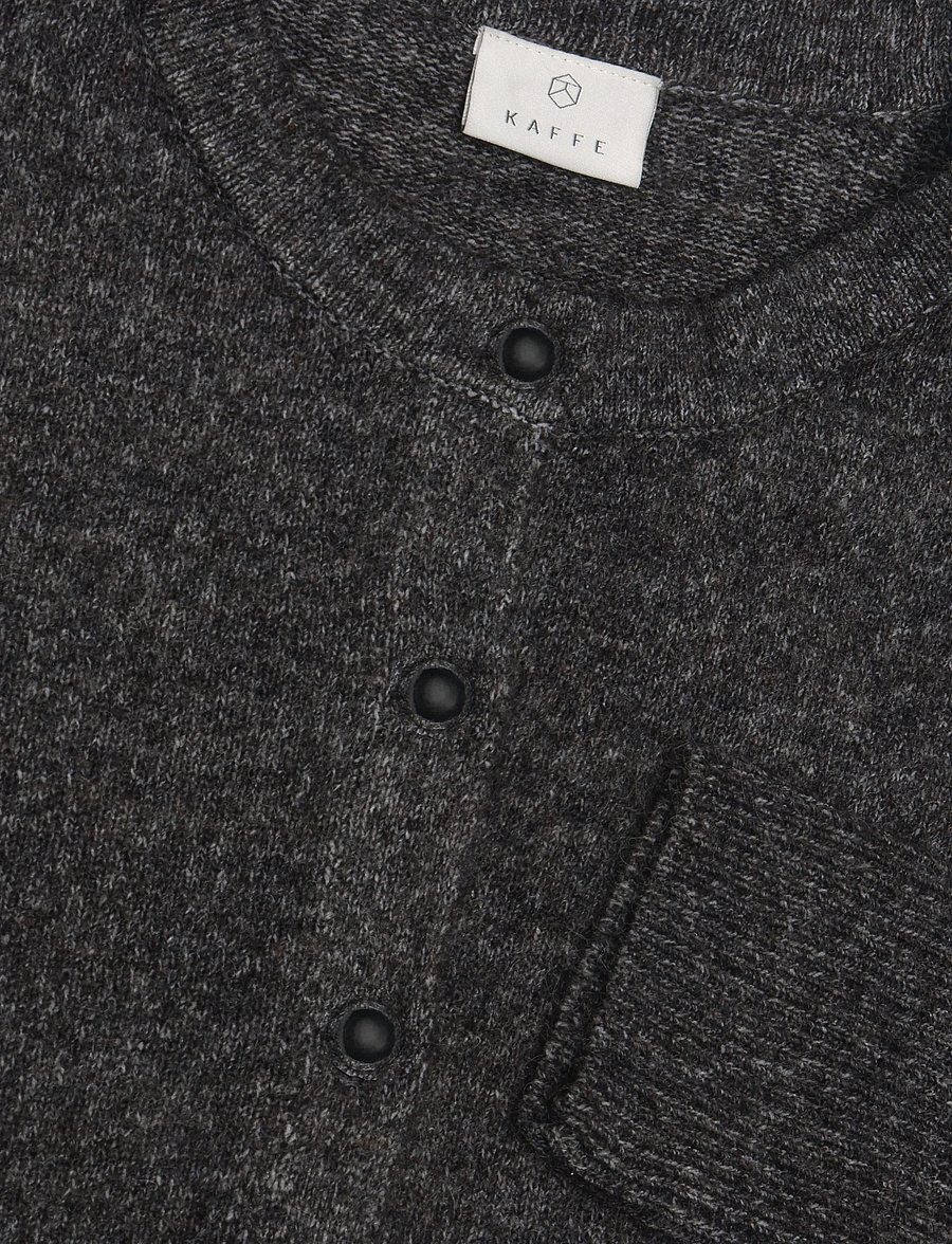 Kaffe - KAniel Knit Cardigan - cardigans - dark grey melange - 2
