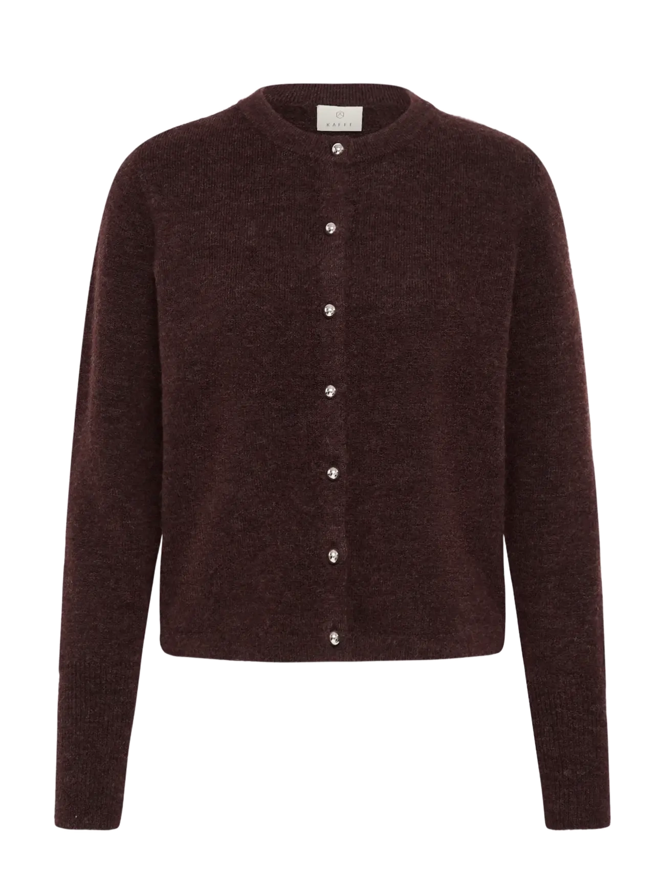 Kaffe Kaniel Knit Cardigan, Kvinder, Strikket Cardigan, Brun, Str: XL