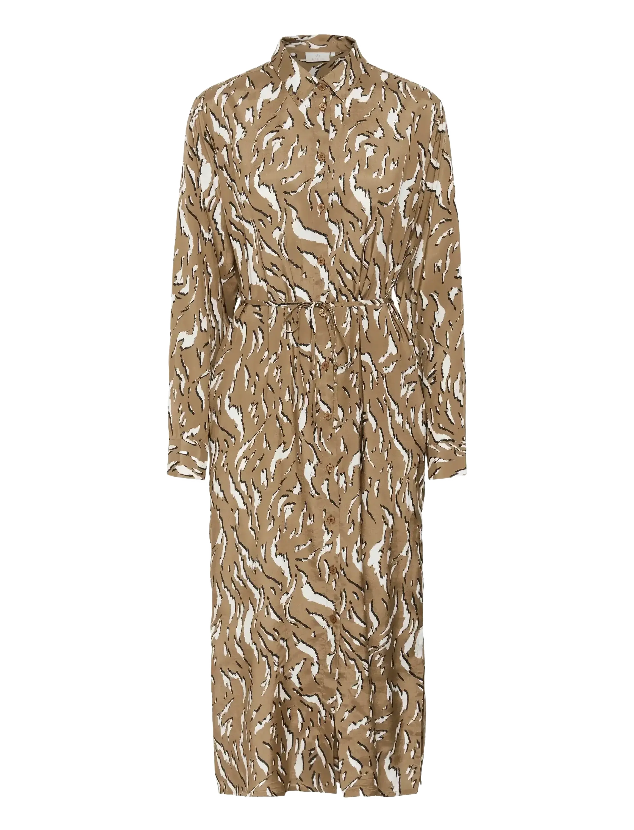 Kaffe KAmille Shirt Dress - Klänningar - TOASTED COCONUT GRAPHIC ANIMAL / gold