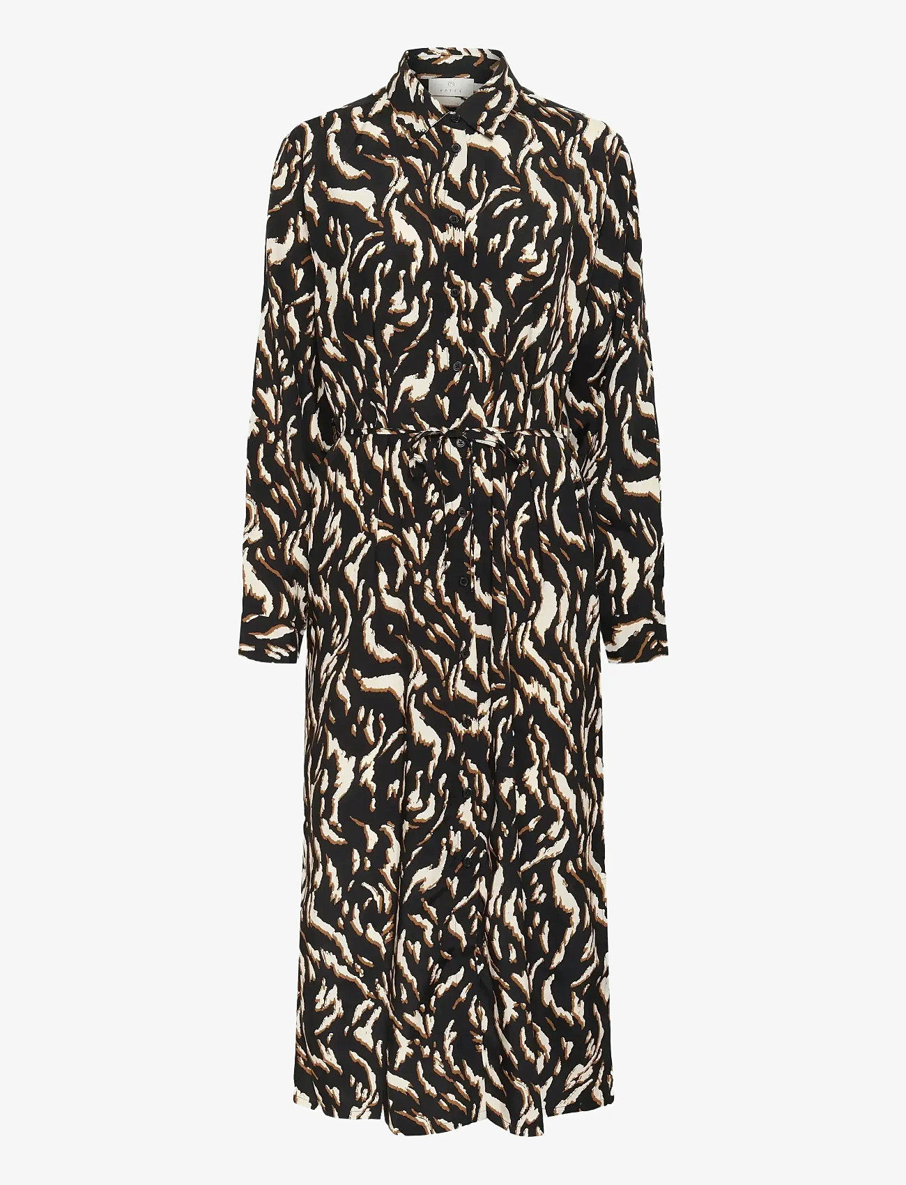 Kaffe - KAmille Shirt Dress - skjortekjoler - black/brown graphic animal - 1