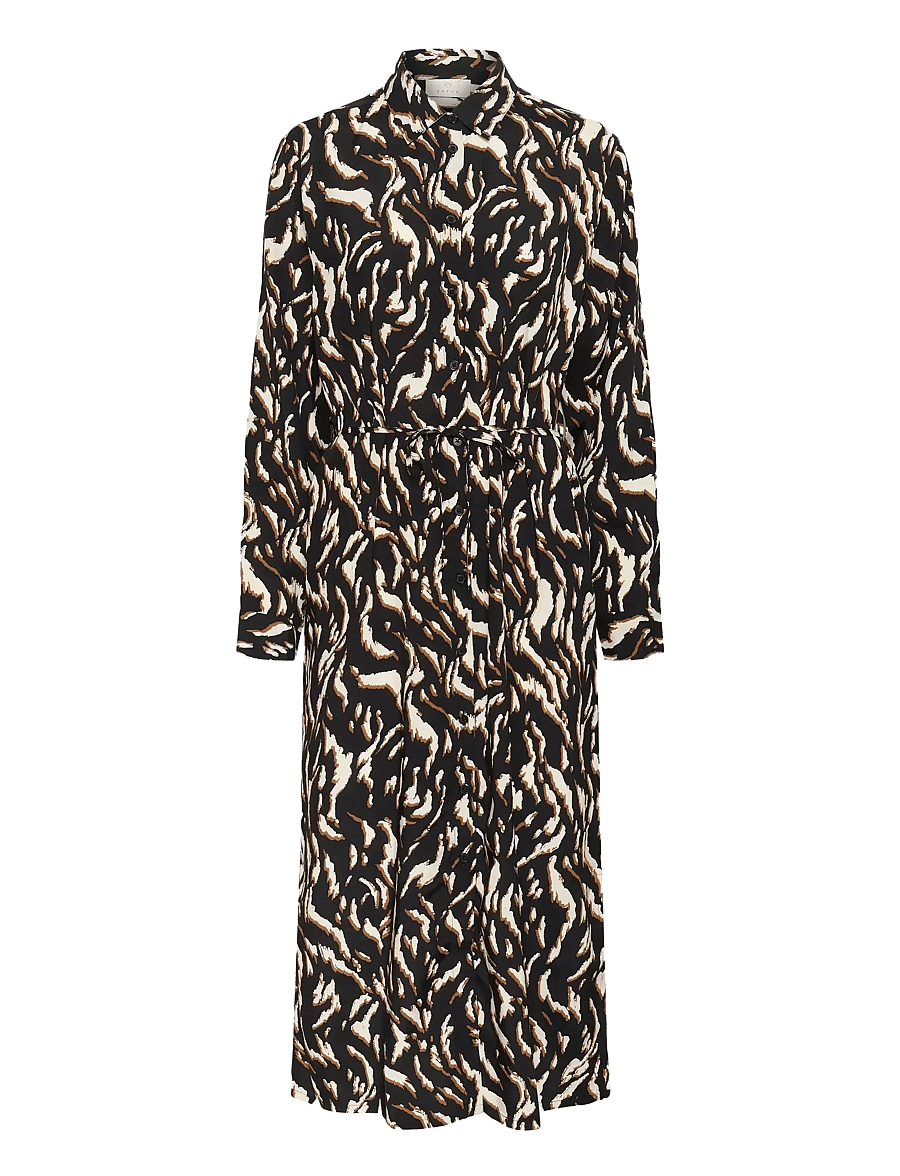 Kaffe - KAmille Shirt Dress - hemdkleider - black/brown graphic animal - 1