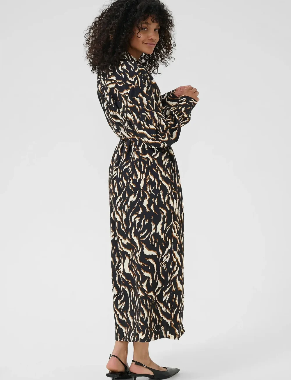 Kaffe - KAmille Shirt Dress - kreklkleitas - black/brown graphic animal - 3