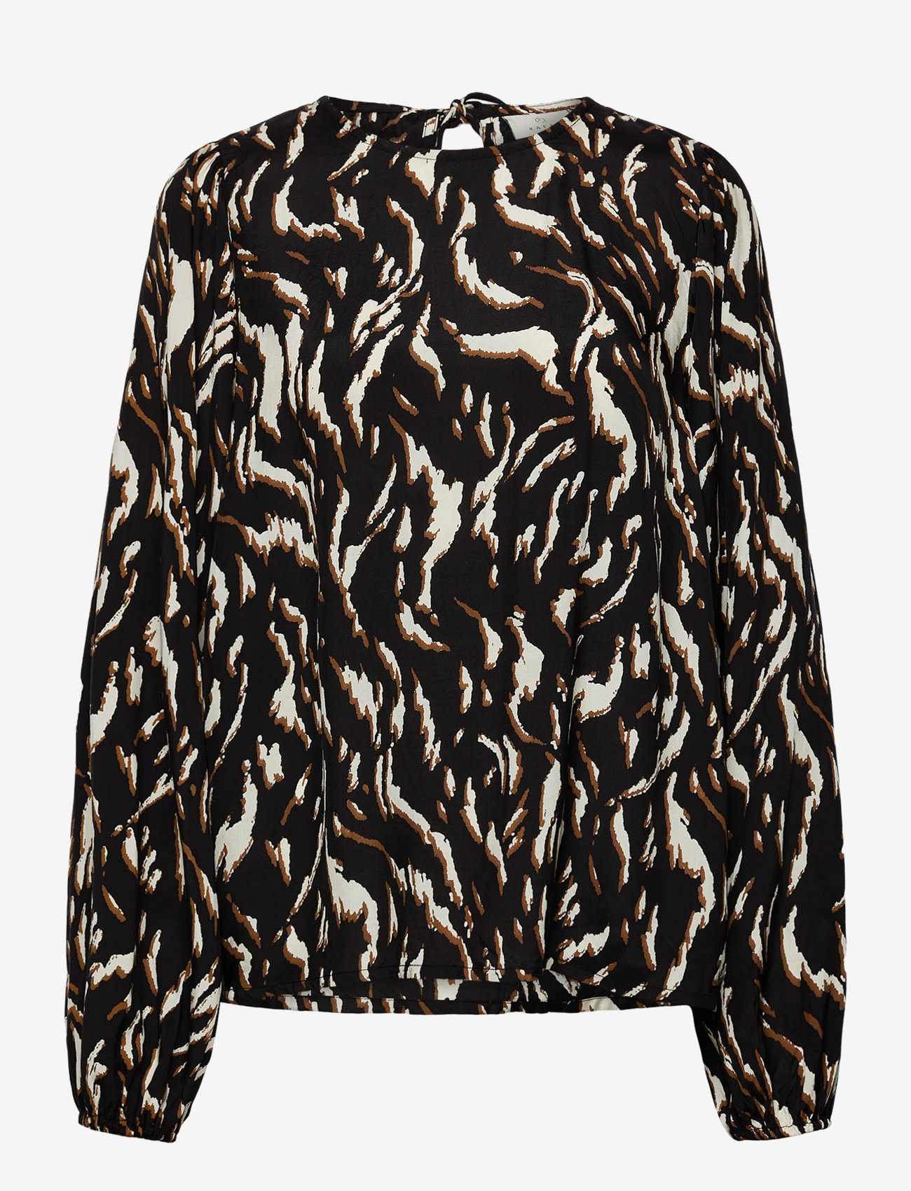 Kaffe - KAmille Blouse - långärmade blusar - black/brown graphic animal - 0
