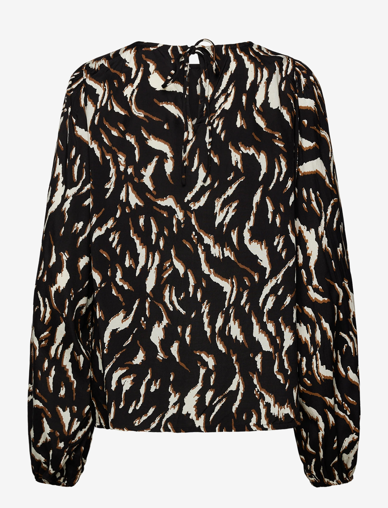 Kaffe - KAmille Blouse - långärmade blusar - black/brown graphic animal - 1