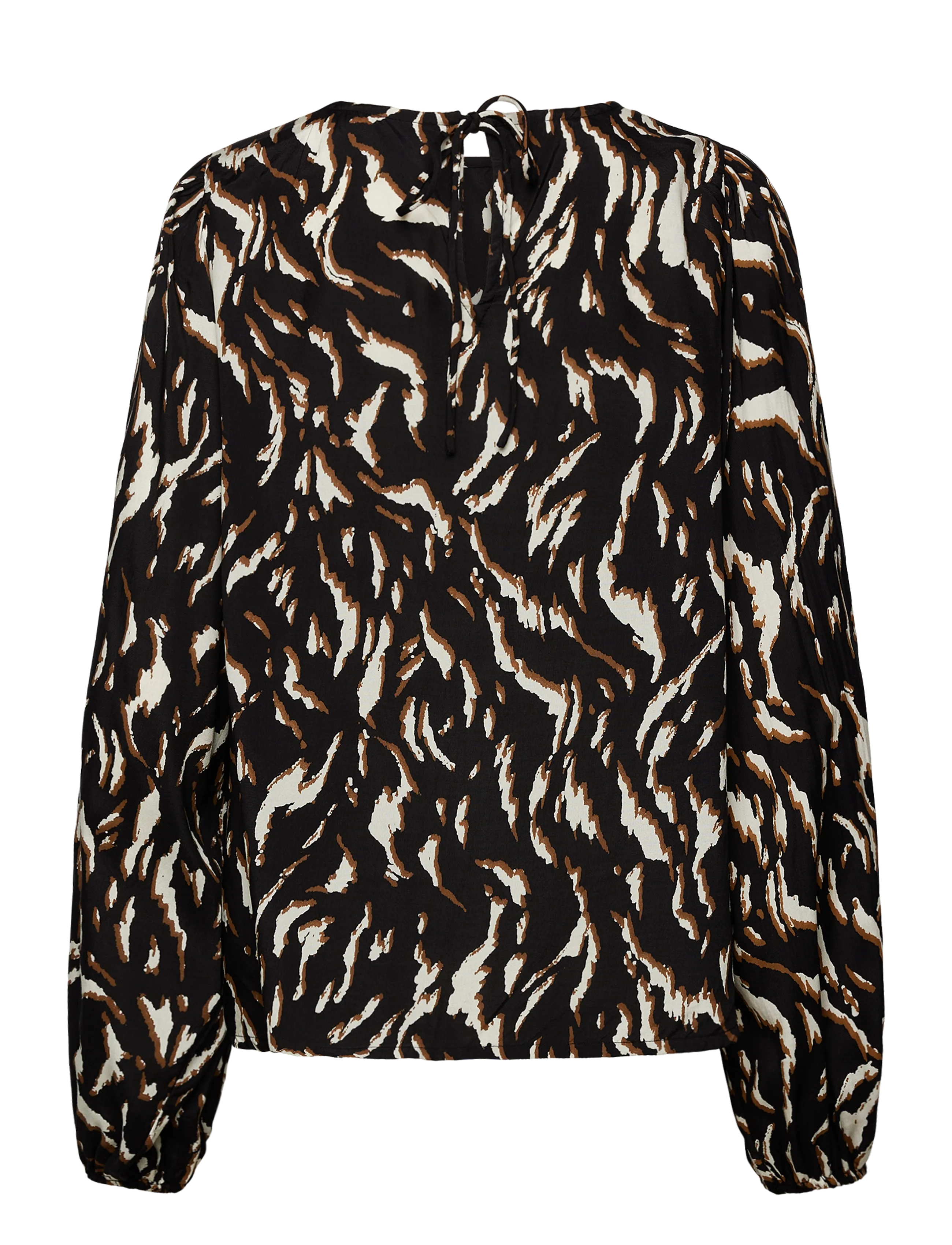 Kaffe - KAmille Blouse - pikkade varrukatega pluusid - black/brown graphic animal - 1