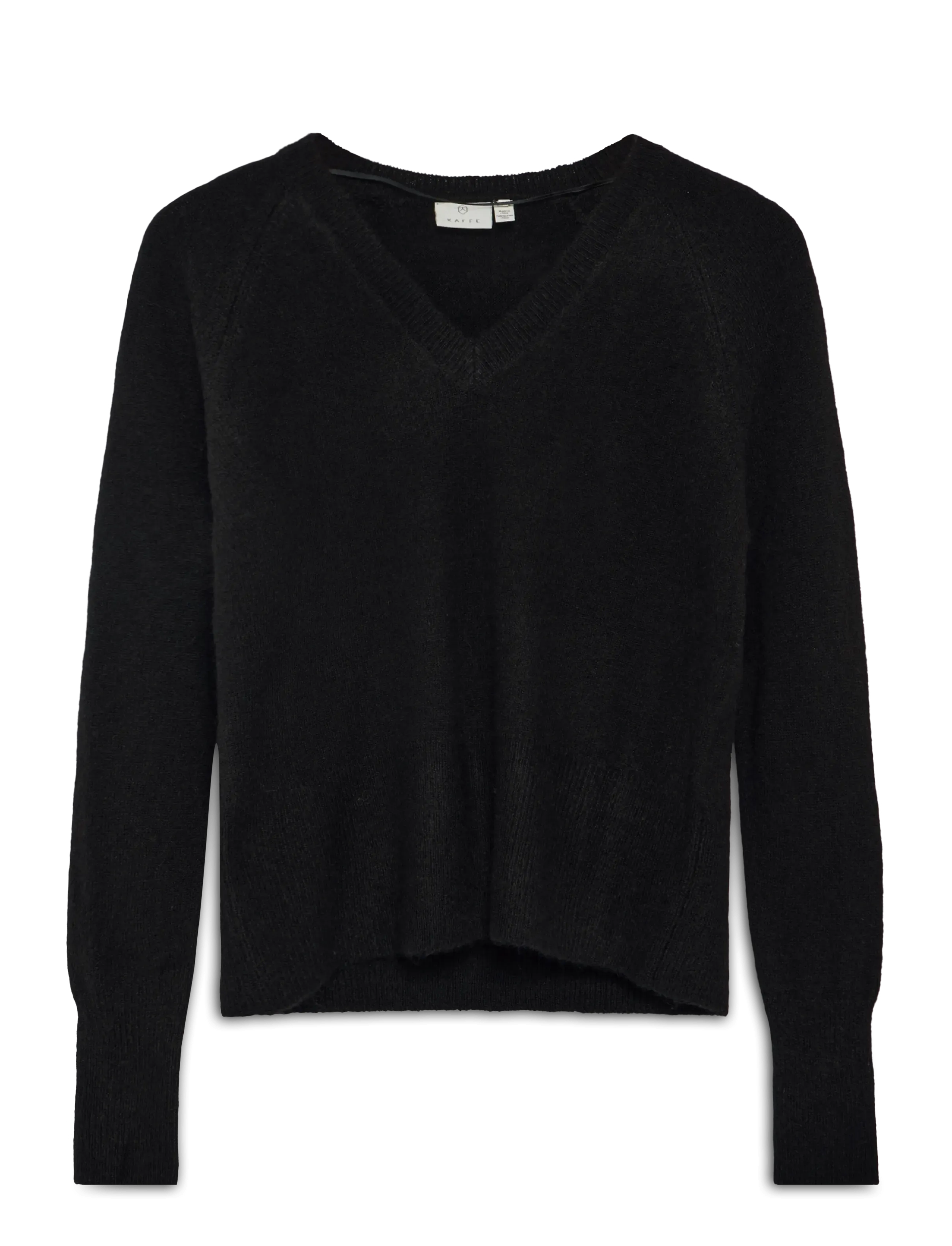 Kaffe Kaniel V-Neck Pullover, Kvinder, V-hals Pullover, Sort, Str: M