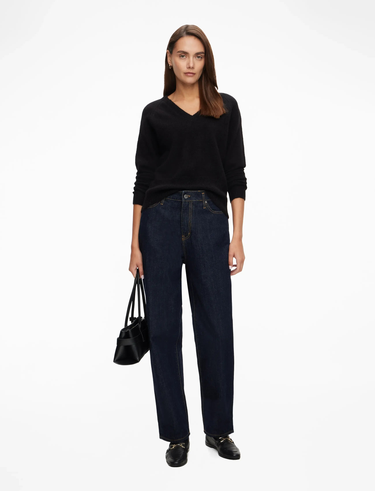 Kaffe - KAniel v-neck Pullover - efterårstøj - black deep - 1