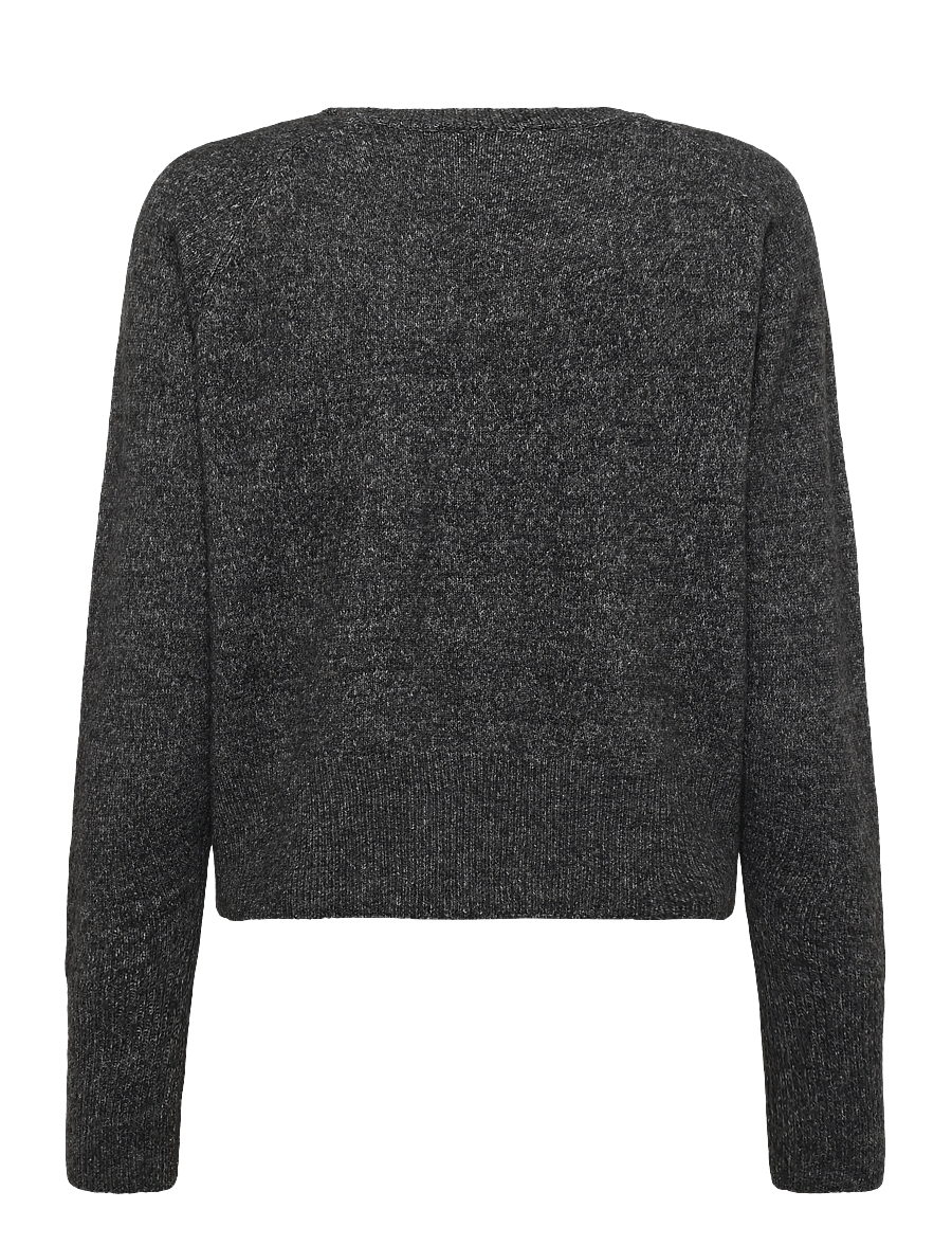 Kaffe - KAniel v-neck Pullover - stickade tröjor - dark grey melange - 1