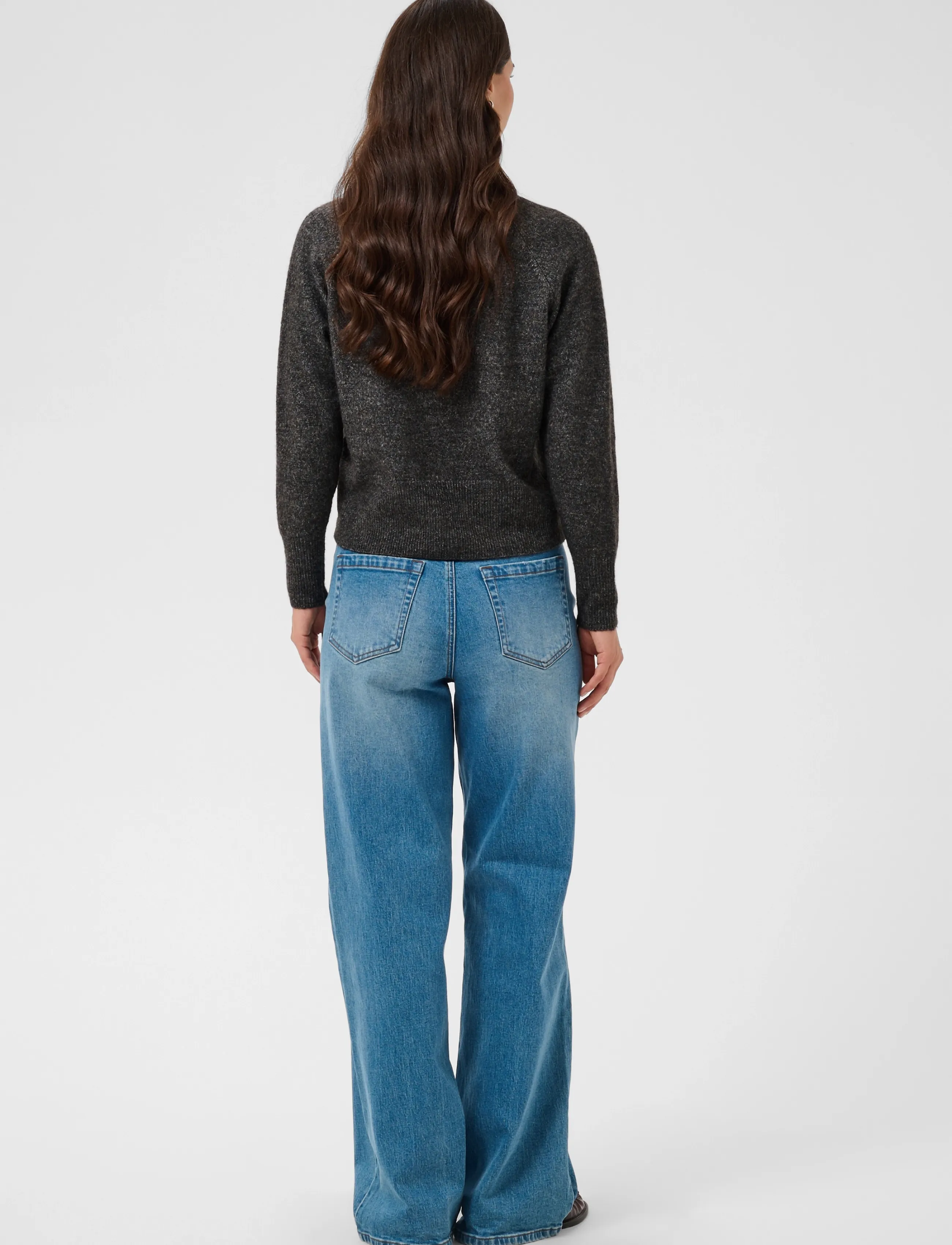 Kaffe - KAniel v-neck Pullover - jumpers - dark grey melange - 4