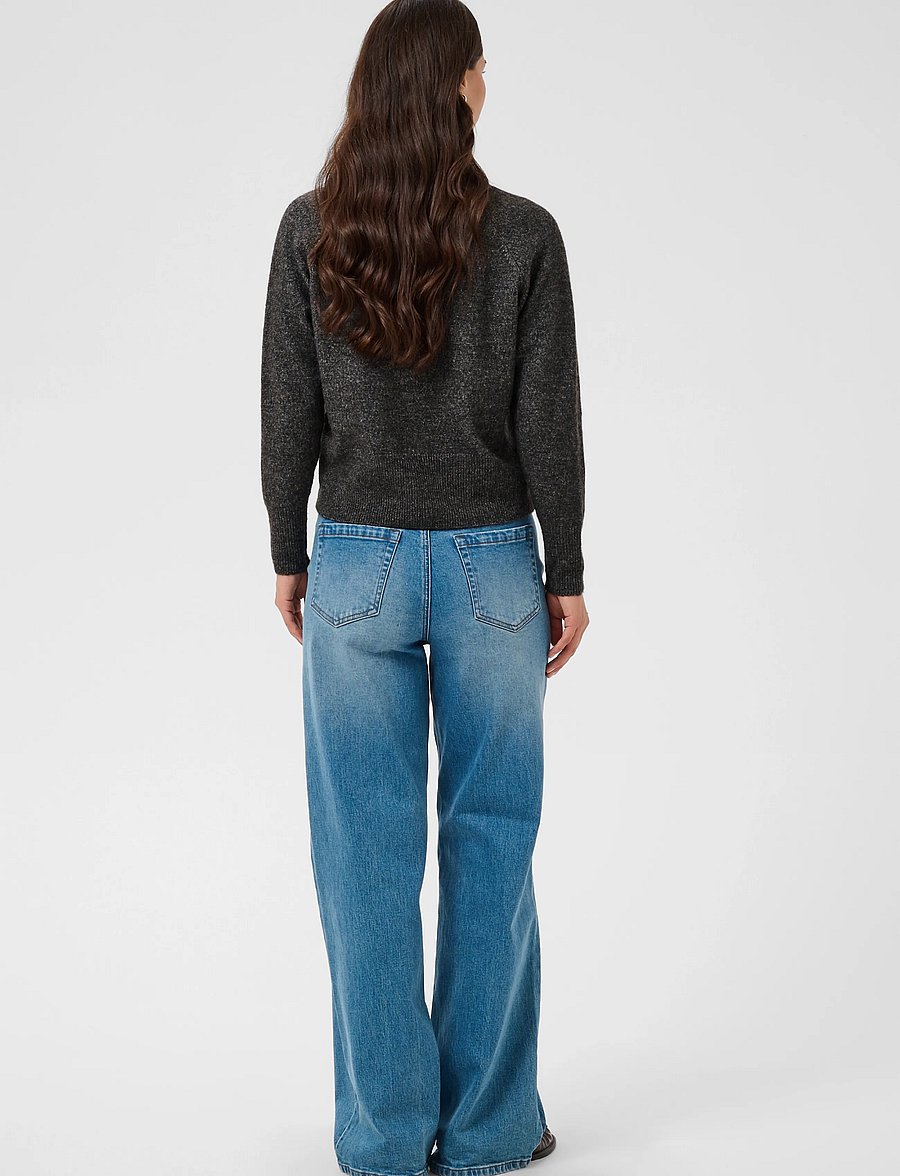 Kaffe - KAniel v-neck Pullover - stickade tröjor - dark grey melange - 4