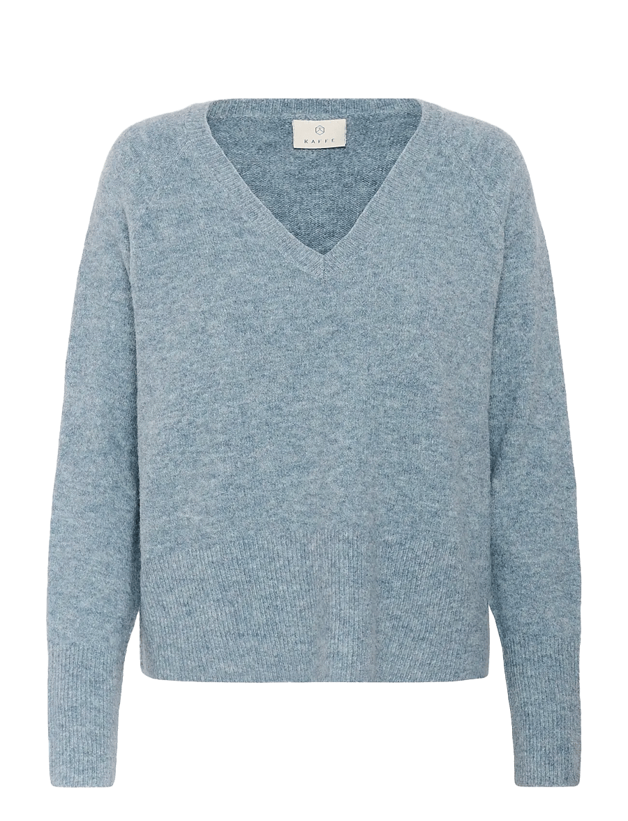 Kaffe - KAniel v-neck Pullover - pullover - windward blue melange - 1
