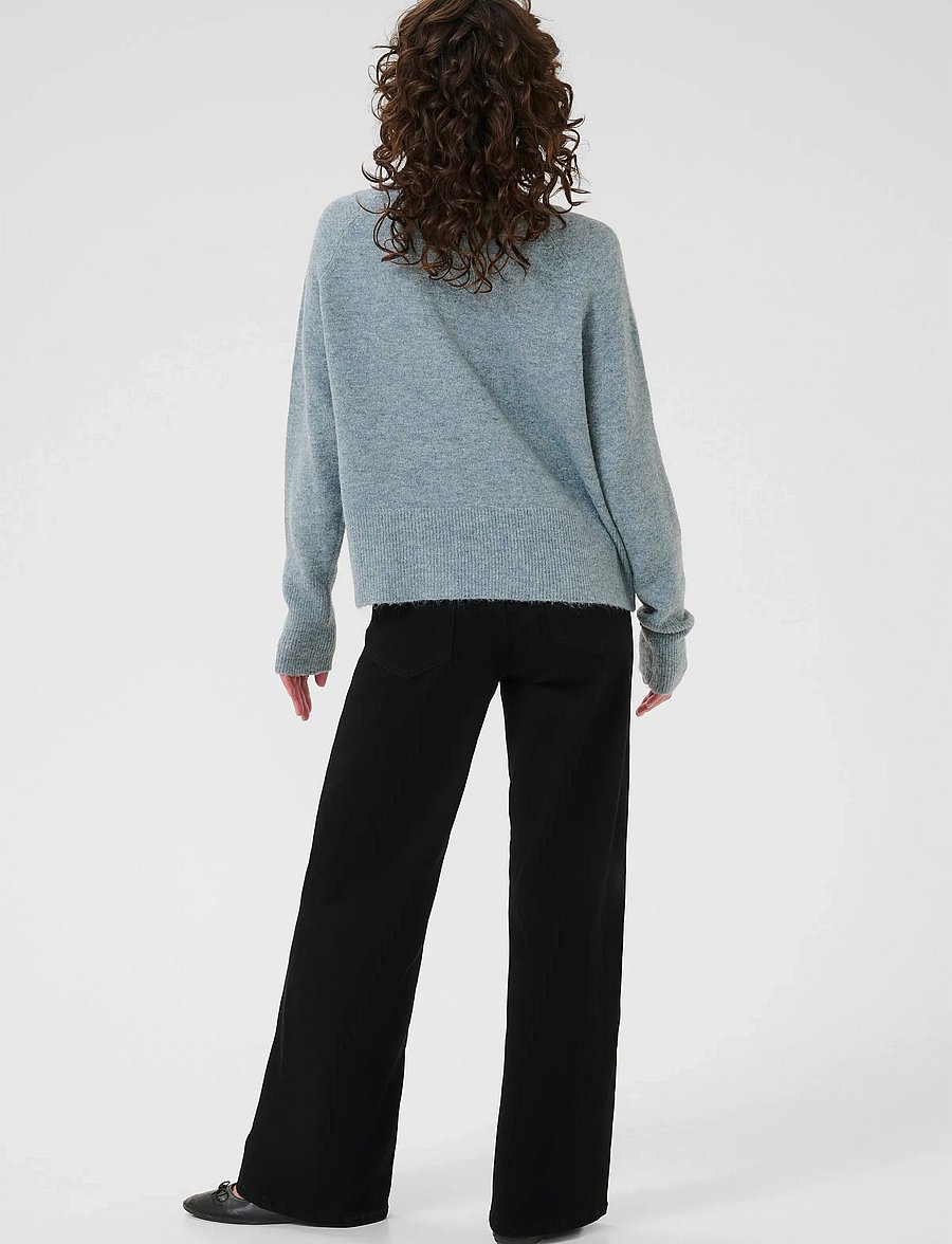 Kaffe - KAniel v-neck Pullover - pullover - windward blue melange - 4