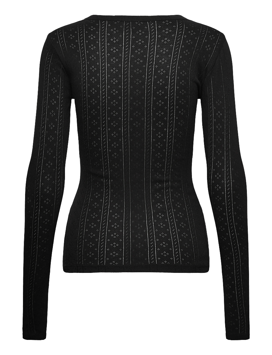 Kaffe - KAhilda T-Shirt - langerma toppar - black deep - 1