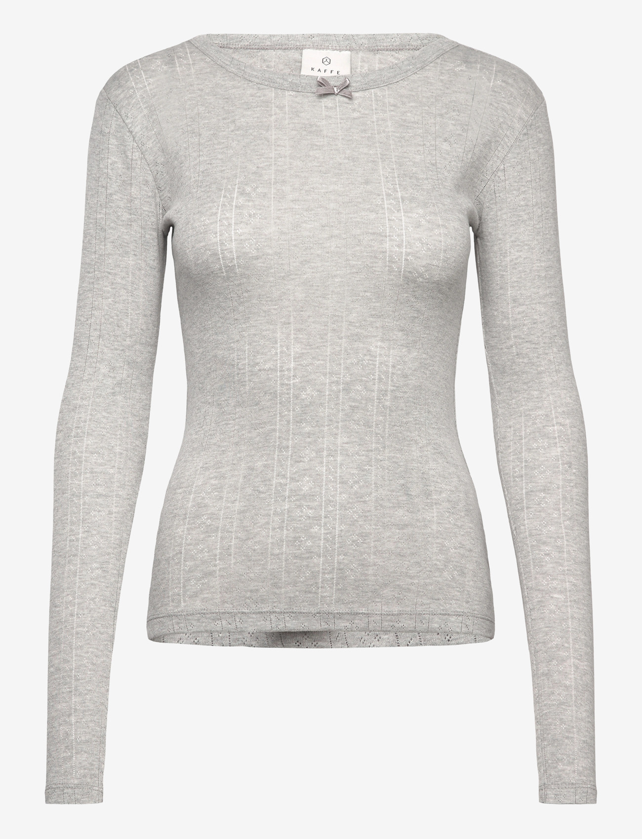 Kaffe - KAhilda T-Shirt - pikkade varrukatega alussärgid - light grey melange - 0