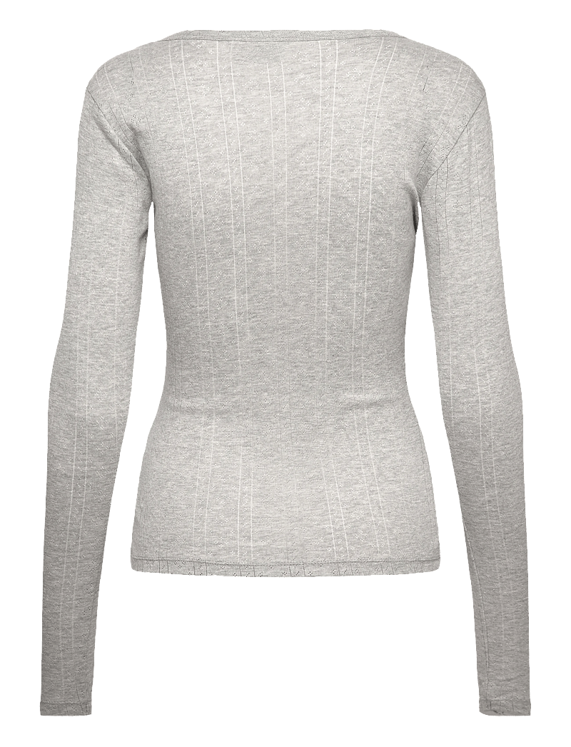 Kaffe - KAhilda T-Shirt - langärmlige tops - light grey melange - 1