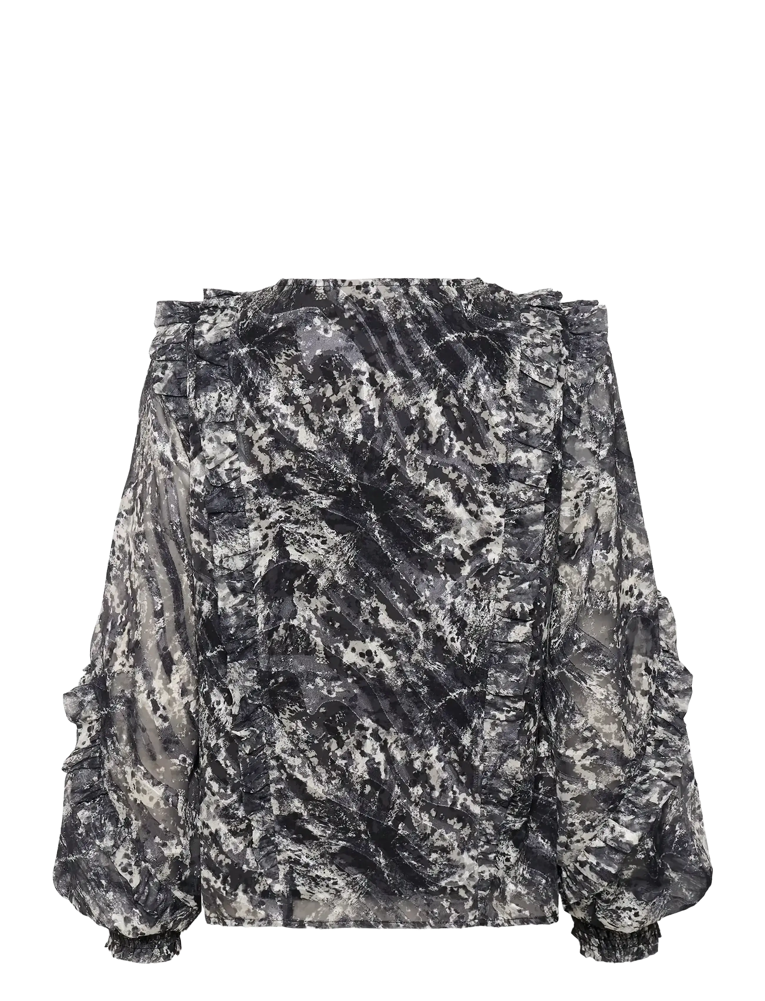 Kaffe - KAalica Blouse - long-sleeved blouses - black/grey abstract graphic - 2