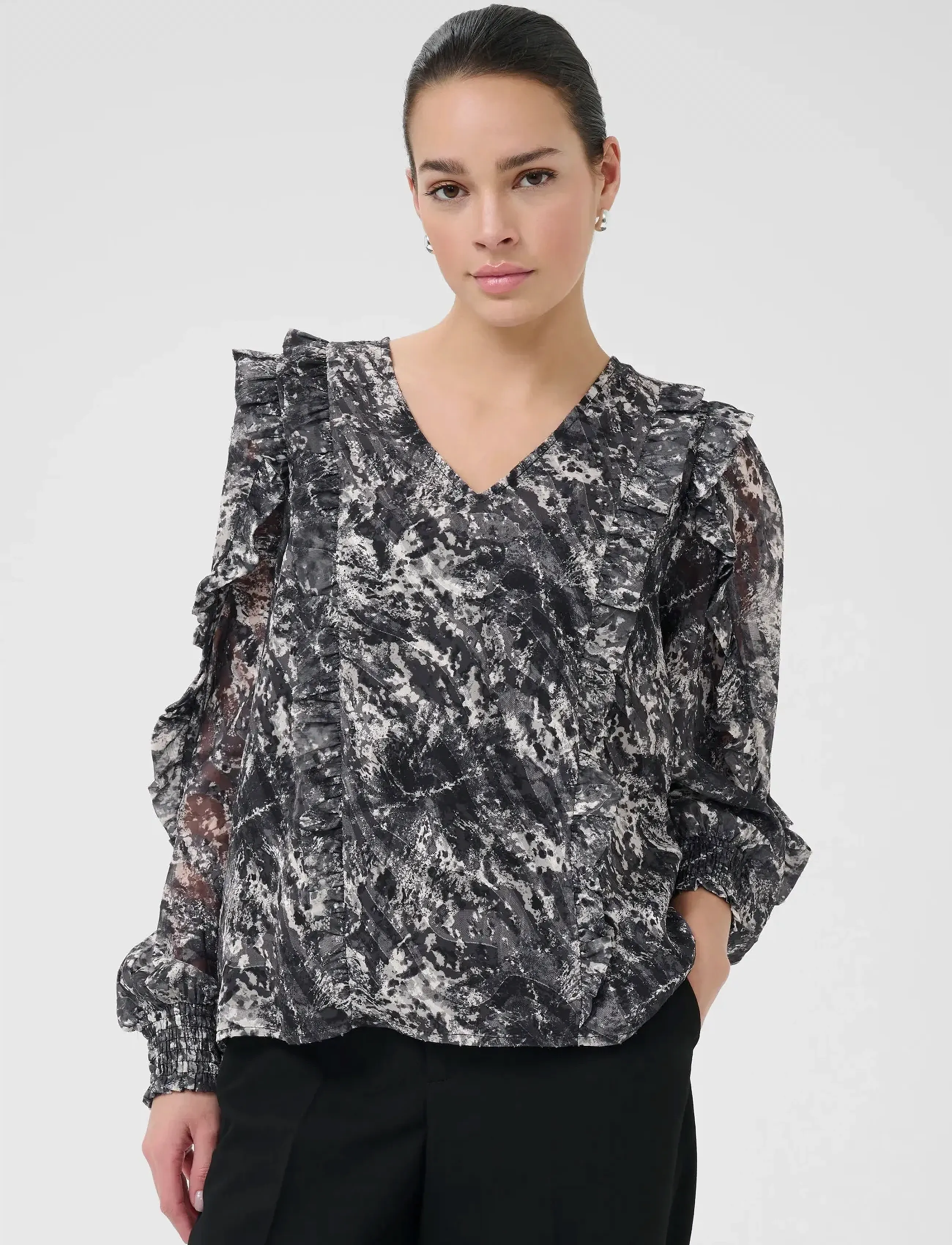 Kaffe Kaalica Blouse, 42, Black, Bluser > Langærmede, Dame