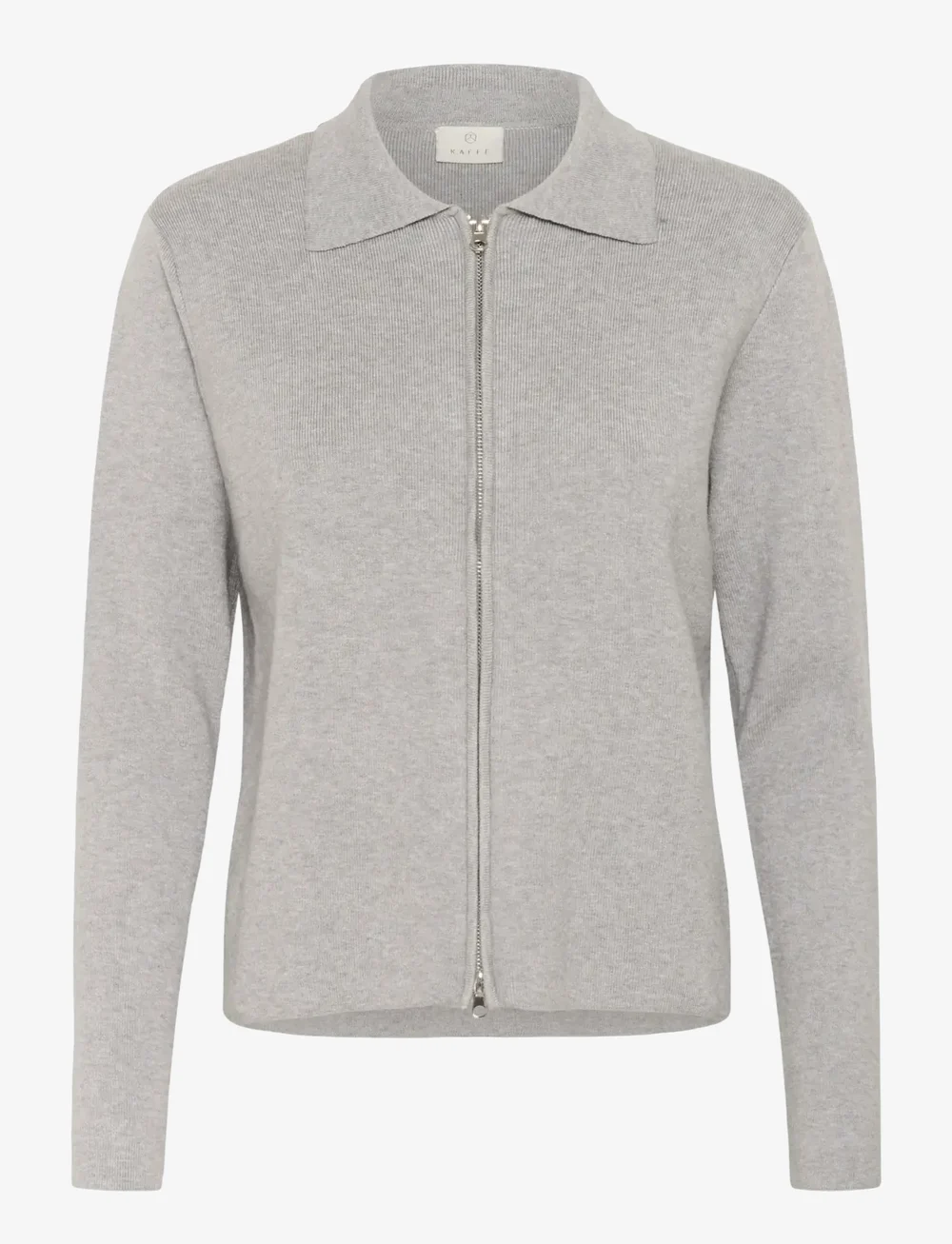 Kaffe - KAvisja Polo Cardigan - cardigans - grey melange - 1
