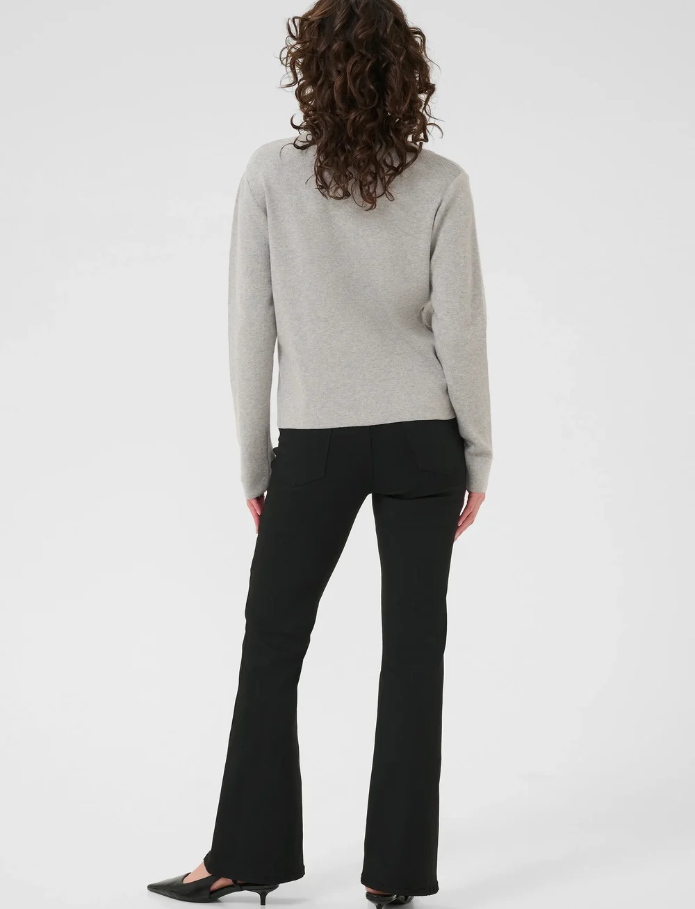 Kaffe - KAvisja Polo Cardigan - cardigans - grey melange - 4