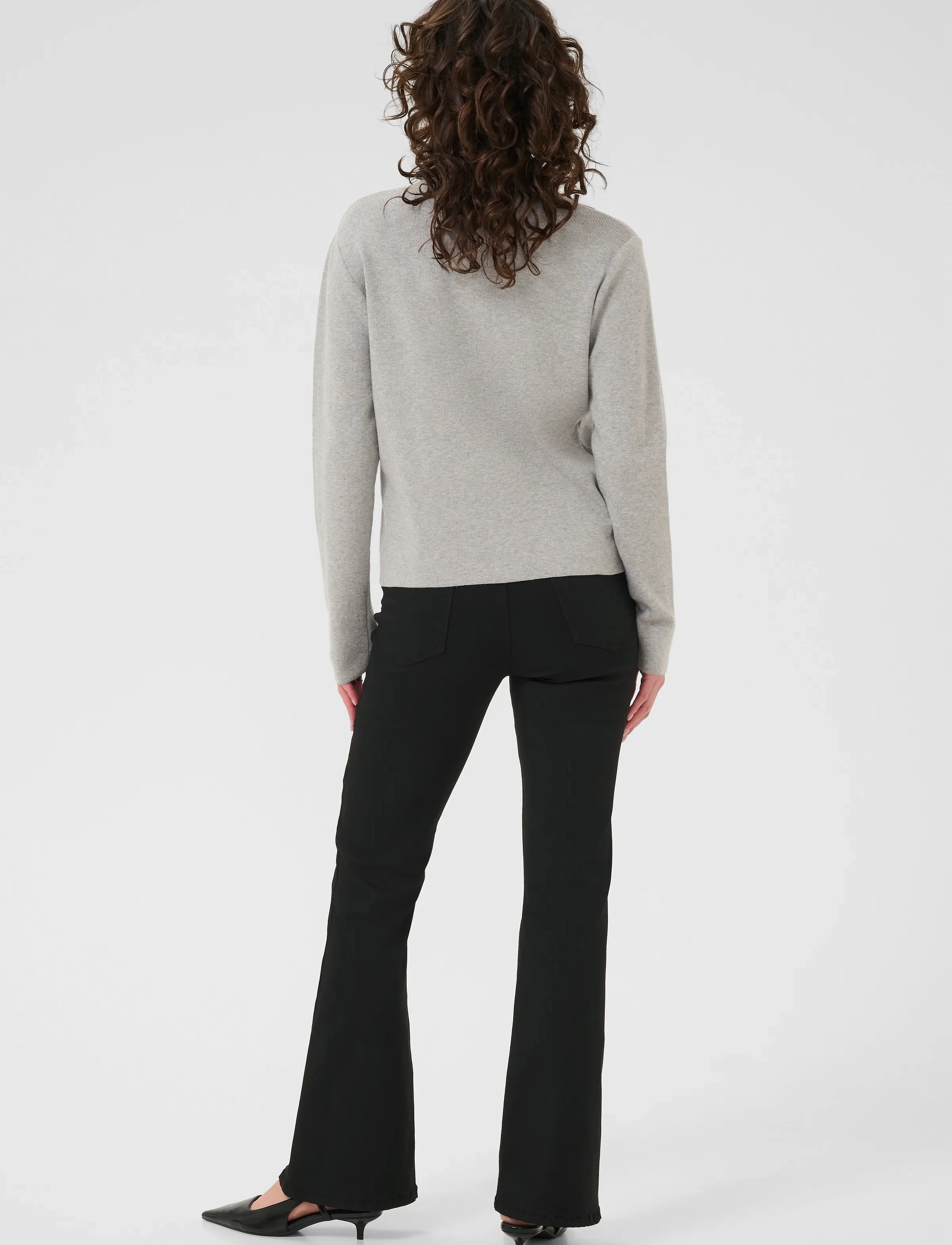 Kaffe - KAvisja Polo Cardigan - cardigans - grey melange - 4