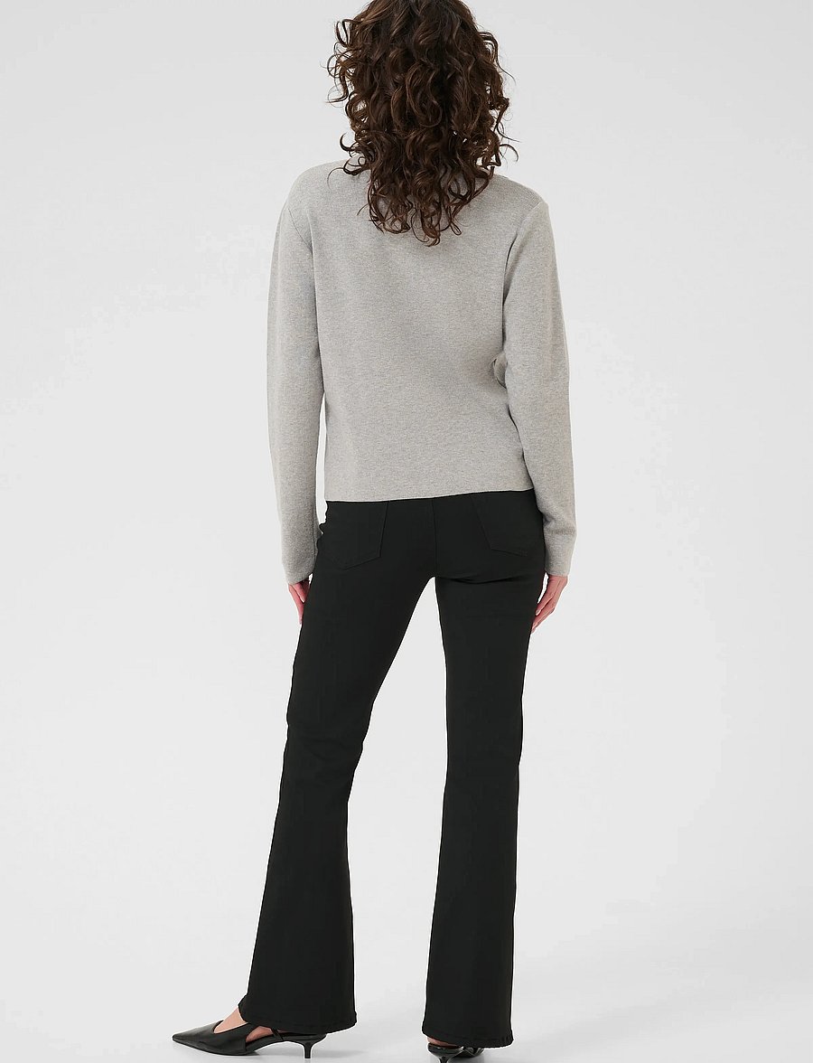 Kaffe - KAvisja Polo Cardigan - strickjacken - grey melange - 4