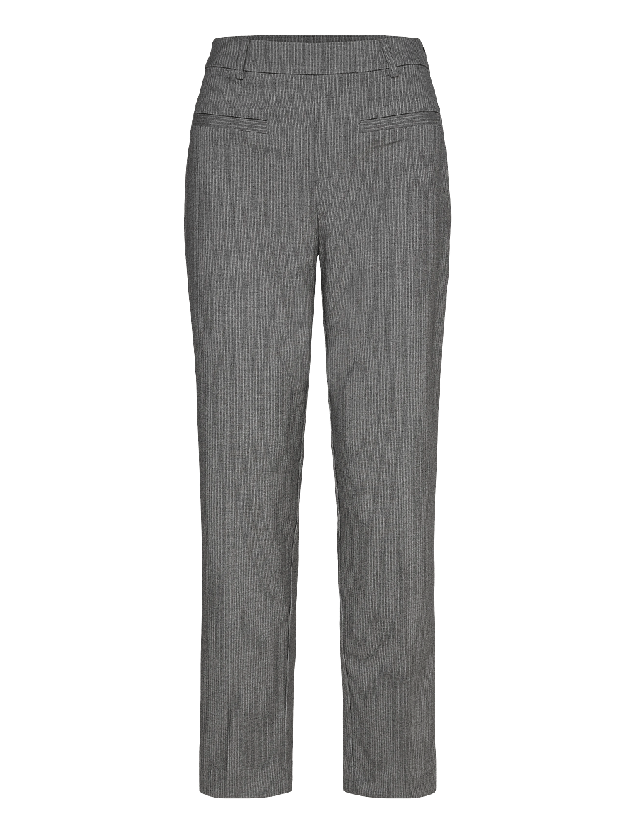 Kaffe - KAellie Pants - anzugshosen - grey melange / chalk stripe - 0