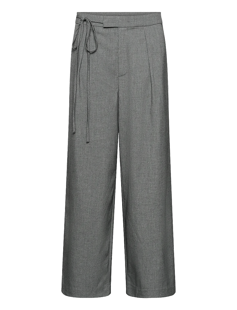 Kaffe - KAellie Wide Pants - hosen mit weitem bein - grey melange / chalk stripe - 1