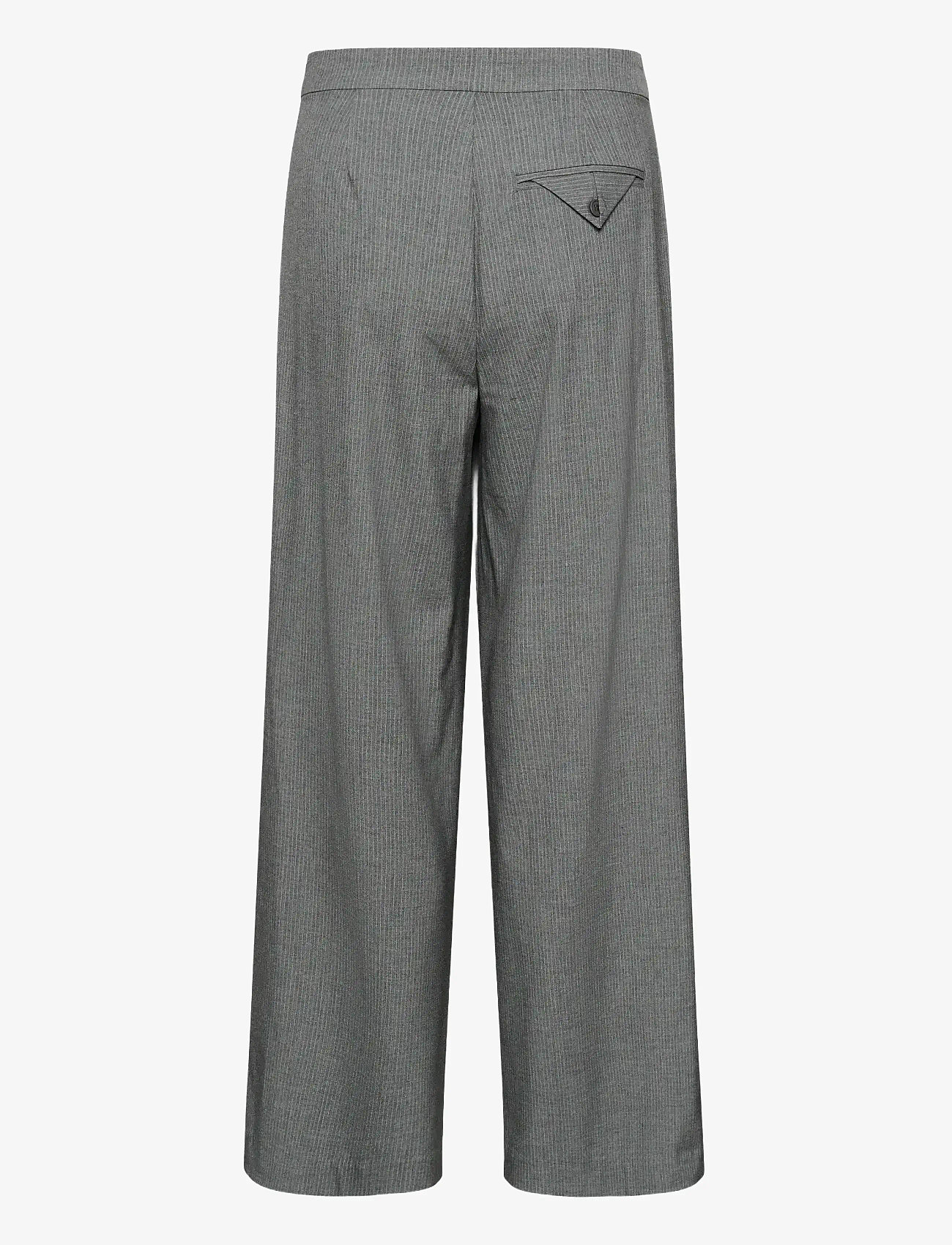 Kaffe - KAellie Wide Pants - hosen mit weitem bein - grey melange / chalk stripe - 2