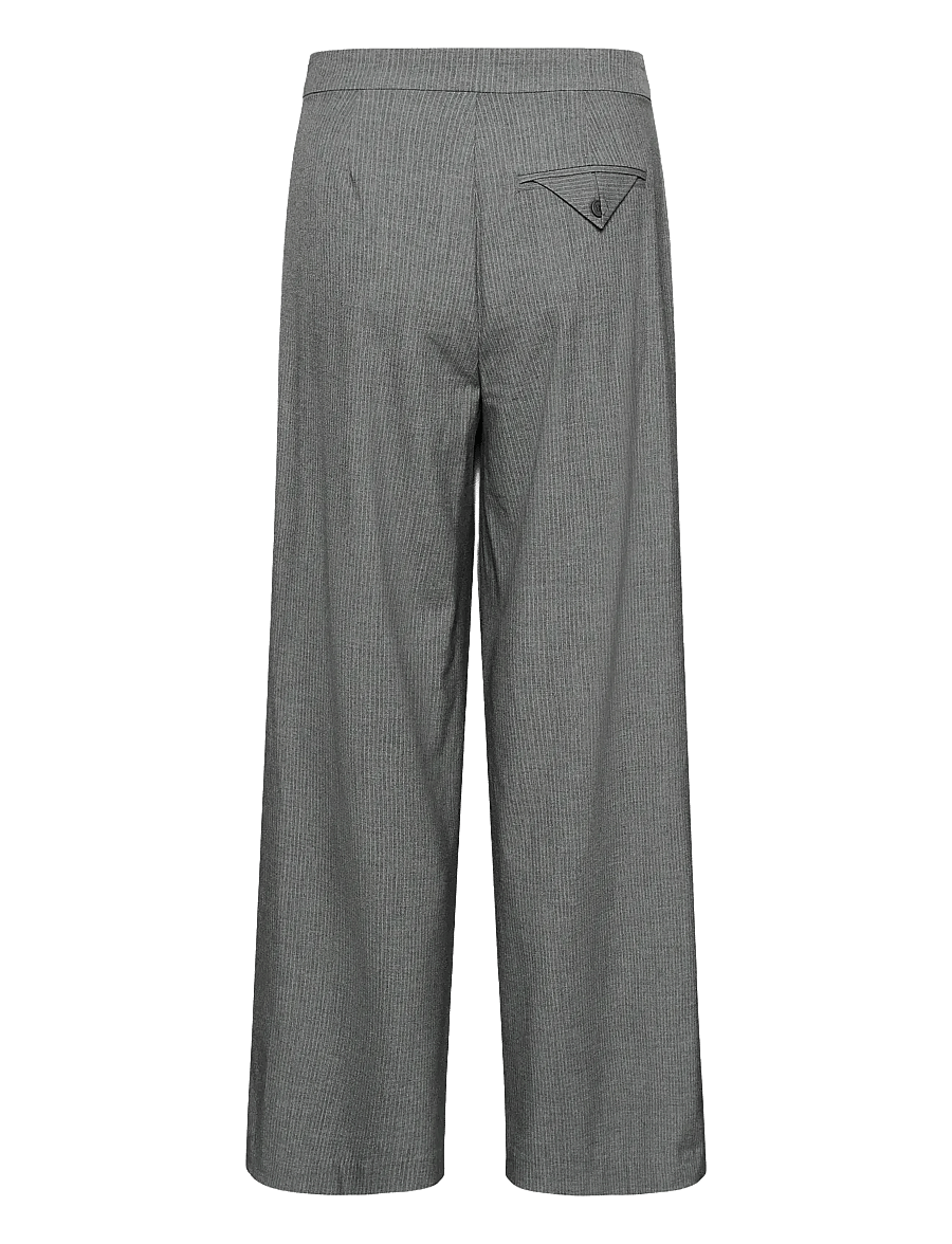 Kaffe - KAellie Wide Pants - hosen mit weitem bein - grey melange / chalk stripe - 2
