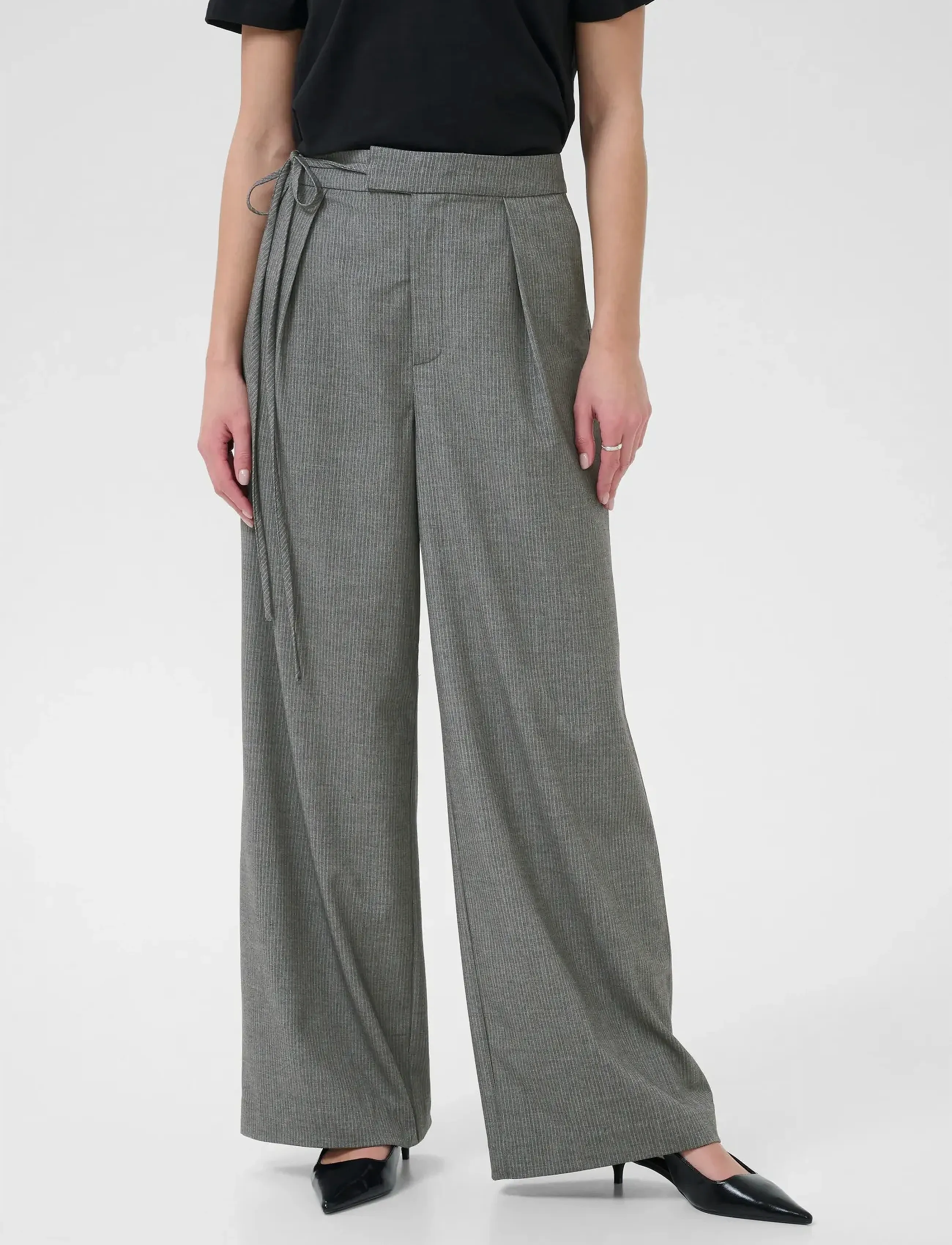 Kaffe Kaellie Wide Pants, 36, Grey, Bukser > Brede Ben, Dame