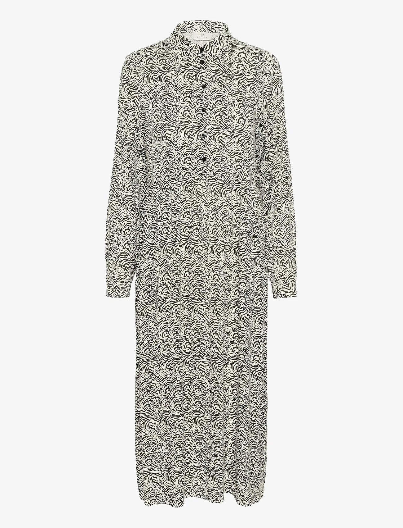 Kaffe - KAmiriam Shirt Dress - skjortklänningar - black oyster/turtledove animal - 1