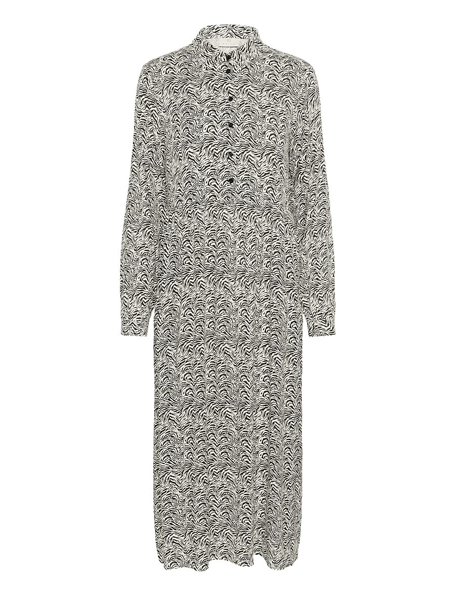 Kaffe - KAmiriam Shirt Dress - skjortklänningar - black oyster/turtledove animal - 1