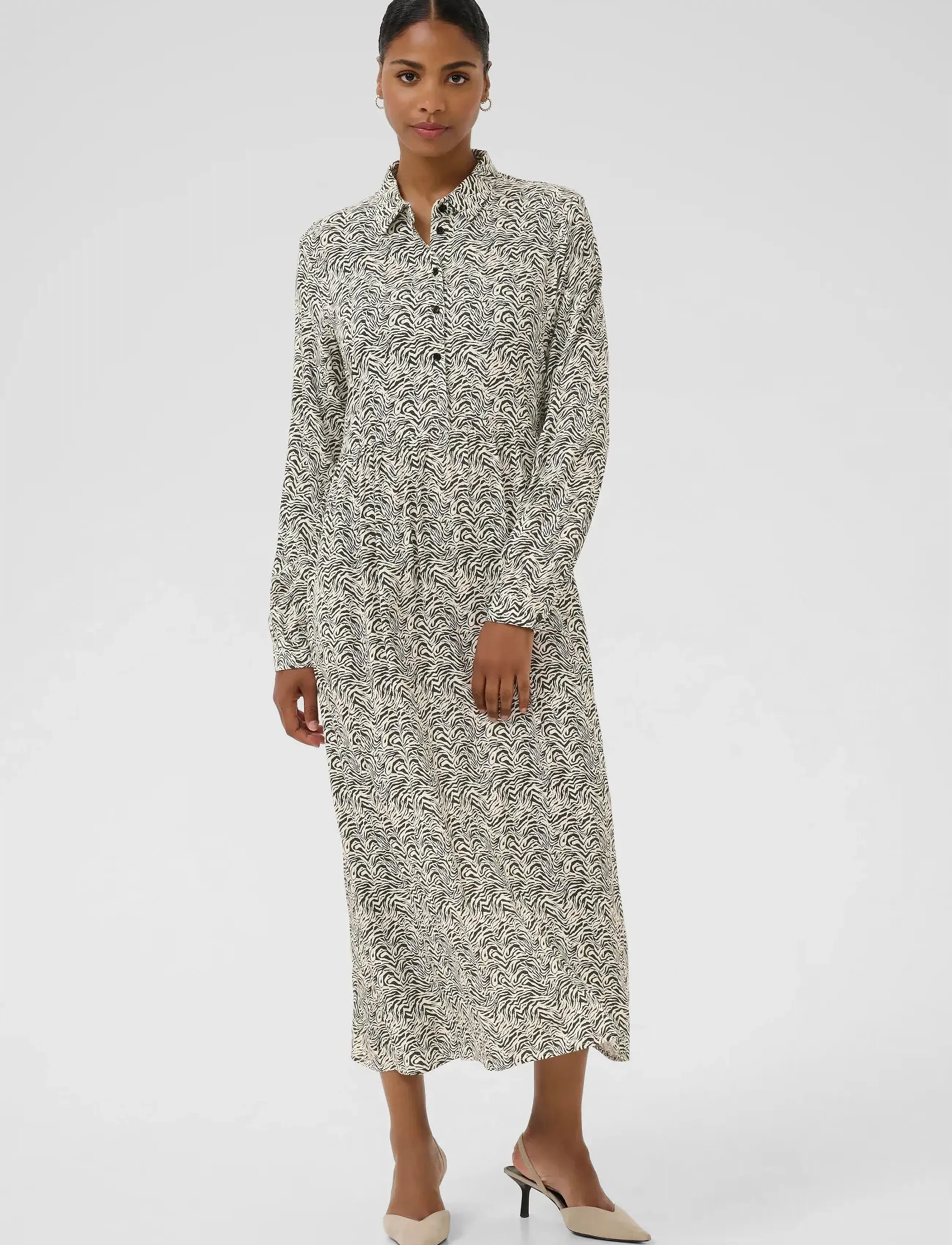 Kaffe Kamiriam Shirt Dress, 40, Black, Kjoler > Maxikjole, Dame
