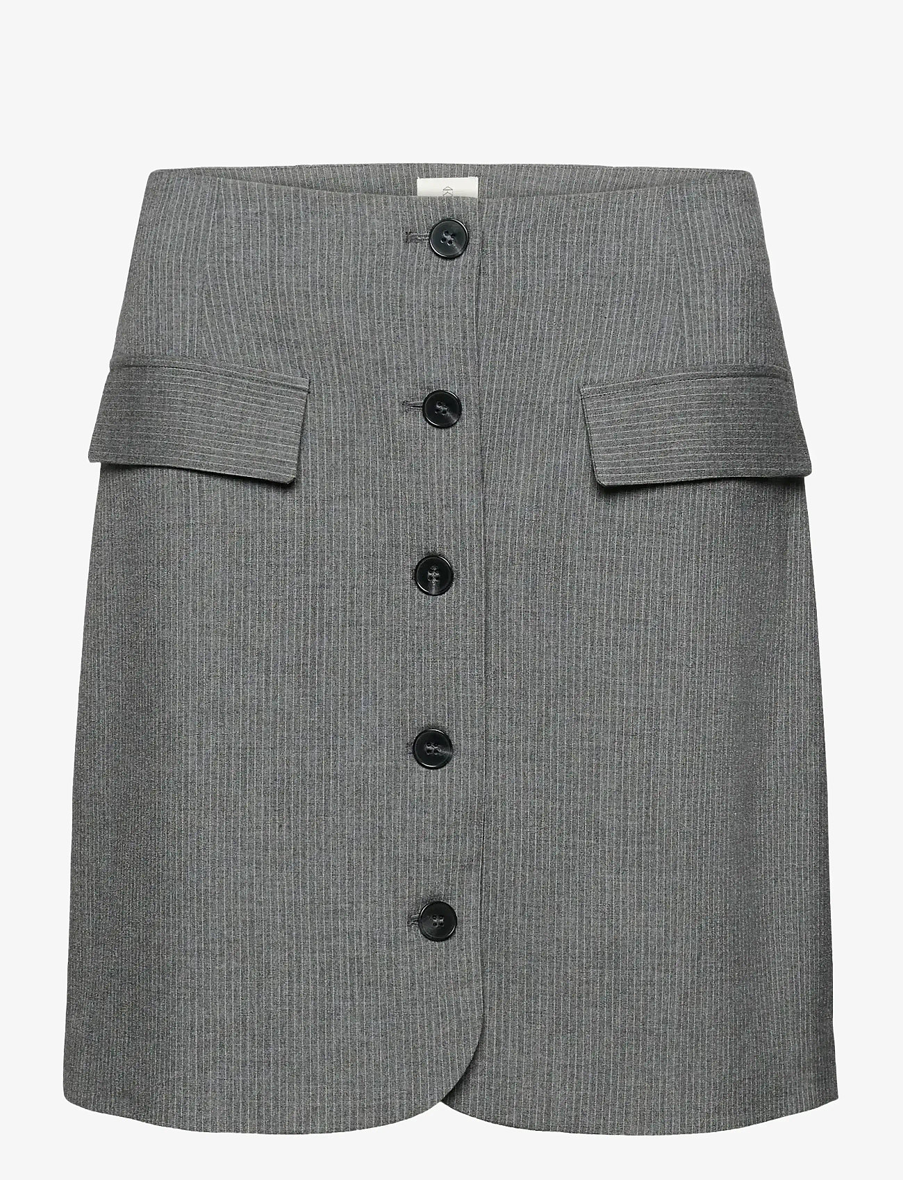 Kaffe - KAellie Skirt - kurze röcke - grey melange / chalk stripe - 0