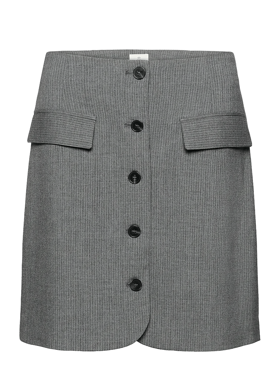 Kaffe - KAellie Skirt - kurze röcke - grey melange / chalk stripe - 1