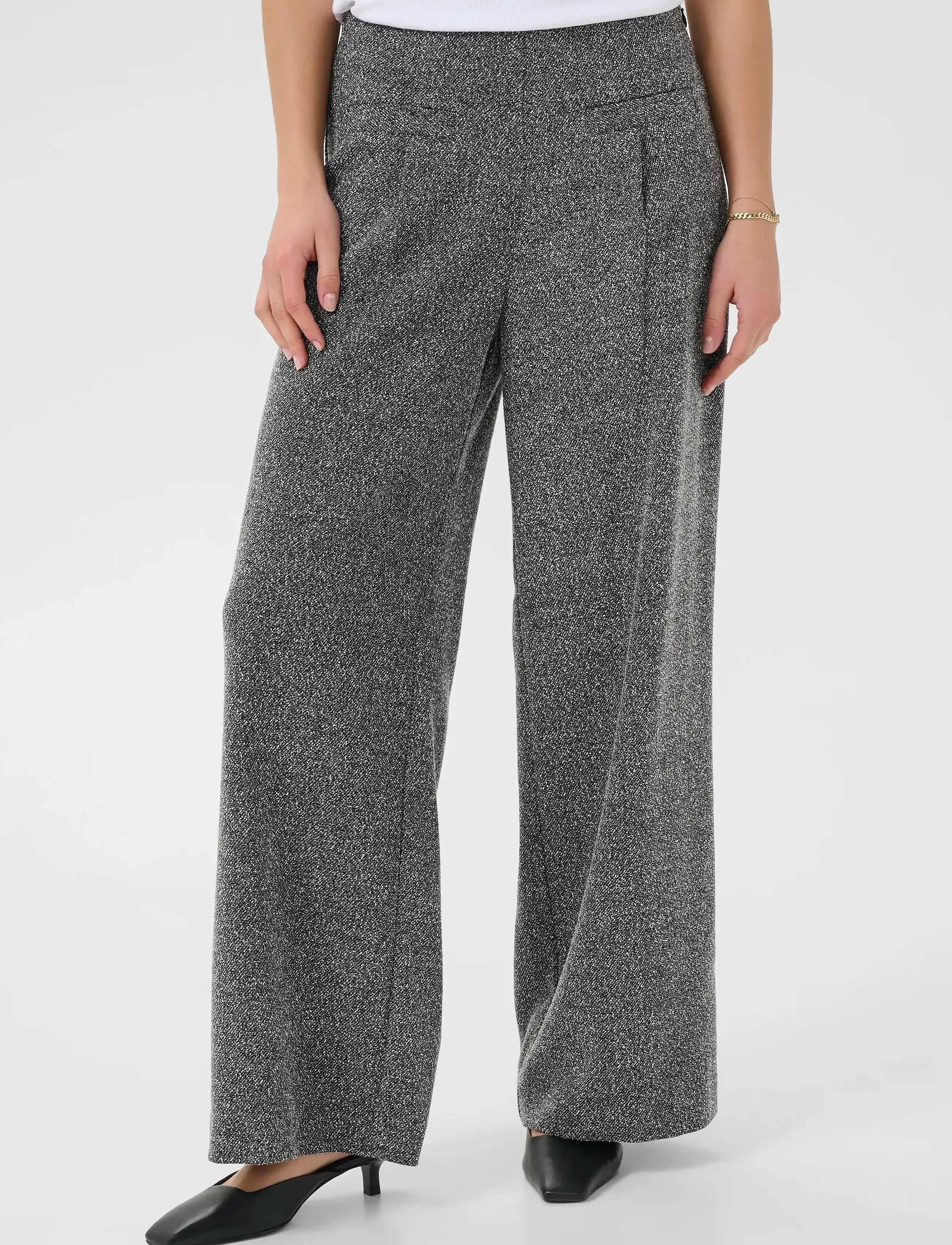 Kaffe Kaalba Wide Pants, 36, Grey, Bukser > Brede Ben, Dame