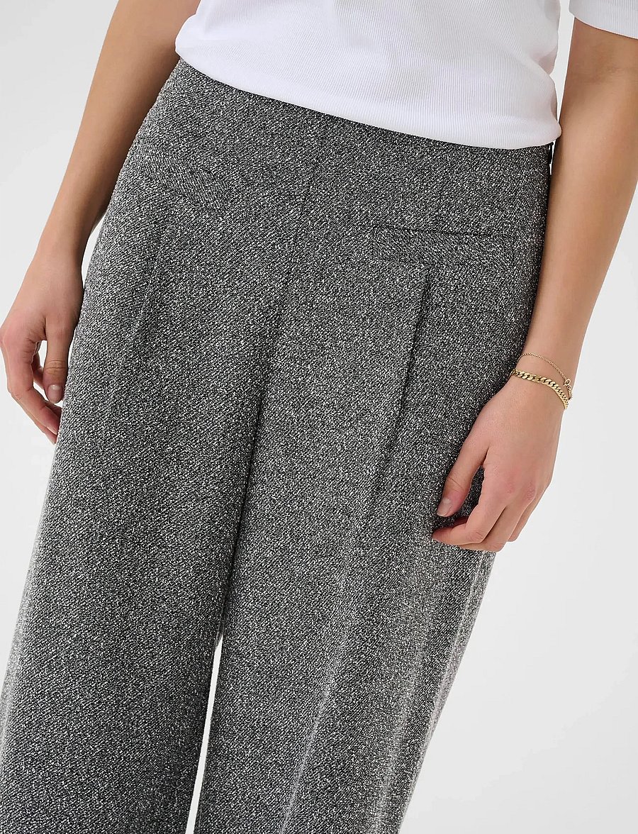 Kaffe - KAalba Wide Pants - wide leg trousers - black melange - 5