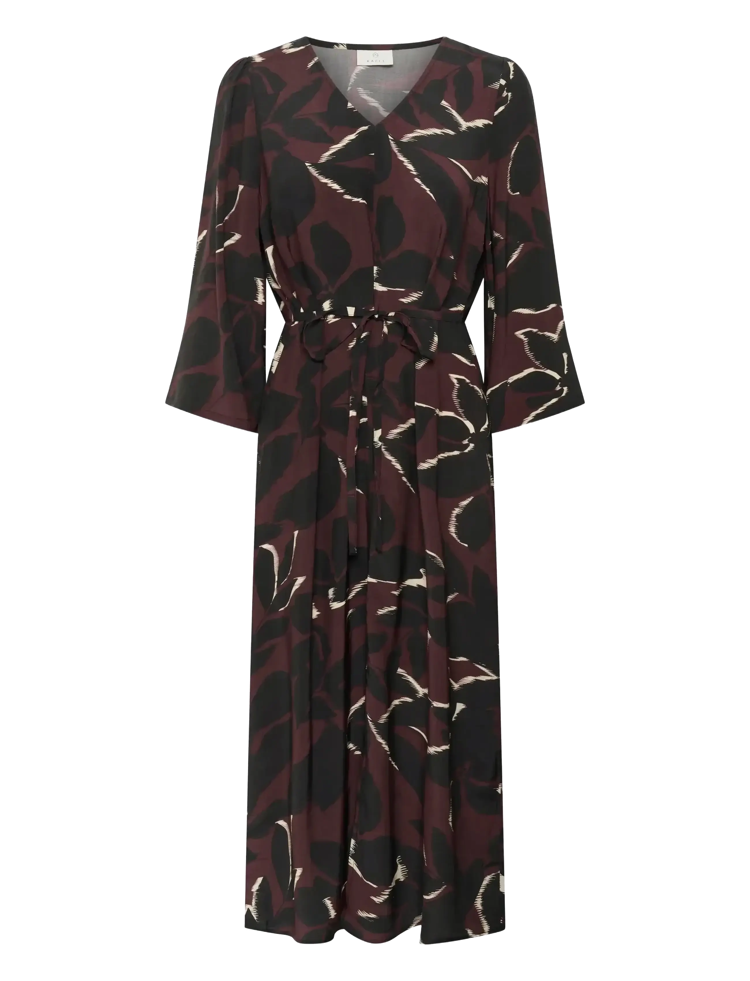 Kaffe KAmille Dress - Plus Size - WINDSOR WINE/BLACK FLOWER / burgundy