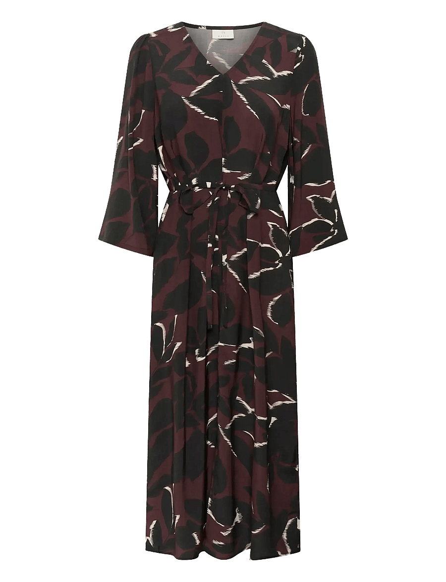 Kaffe - KAmille Dress - midi dresses - windsor wine/black flower - 1