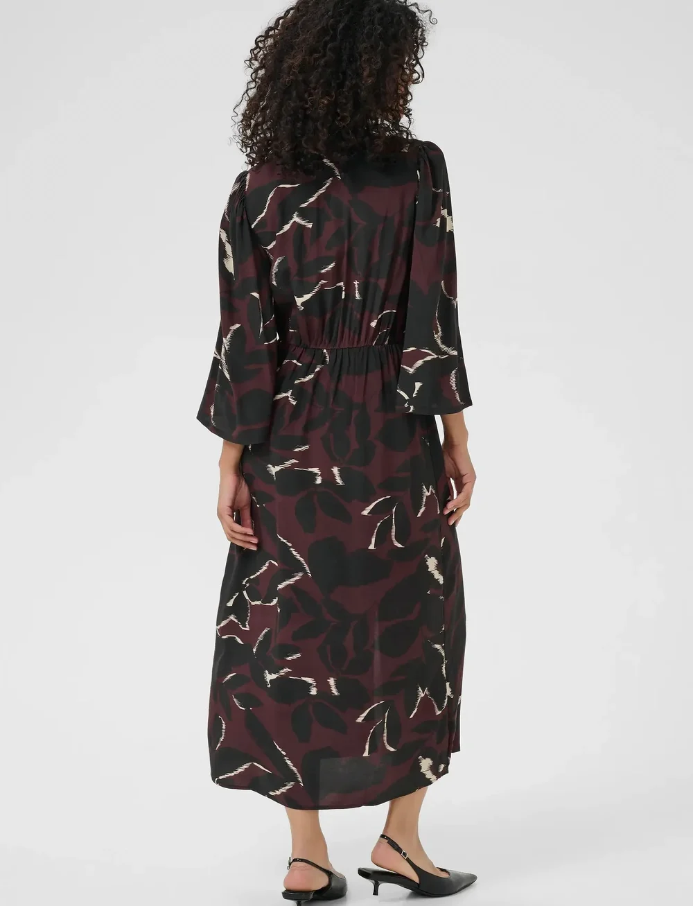 Kaffe - KAmille Dress - midi kjoler - windsor wine/black flower - 3