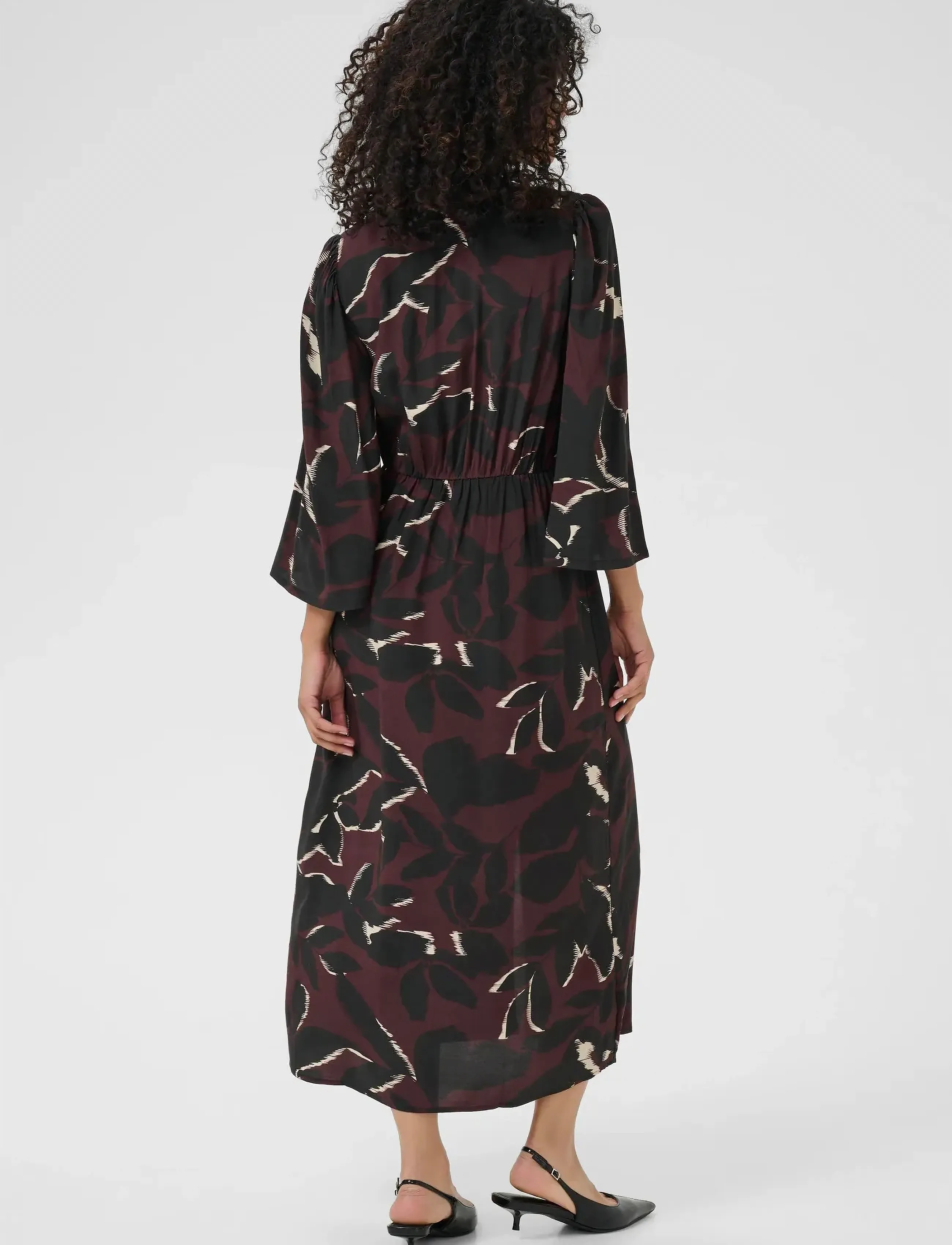 Kaffe - KAmille Dress - midikleider - windsor wine/black flower - 3