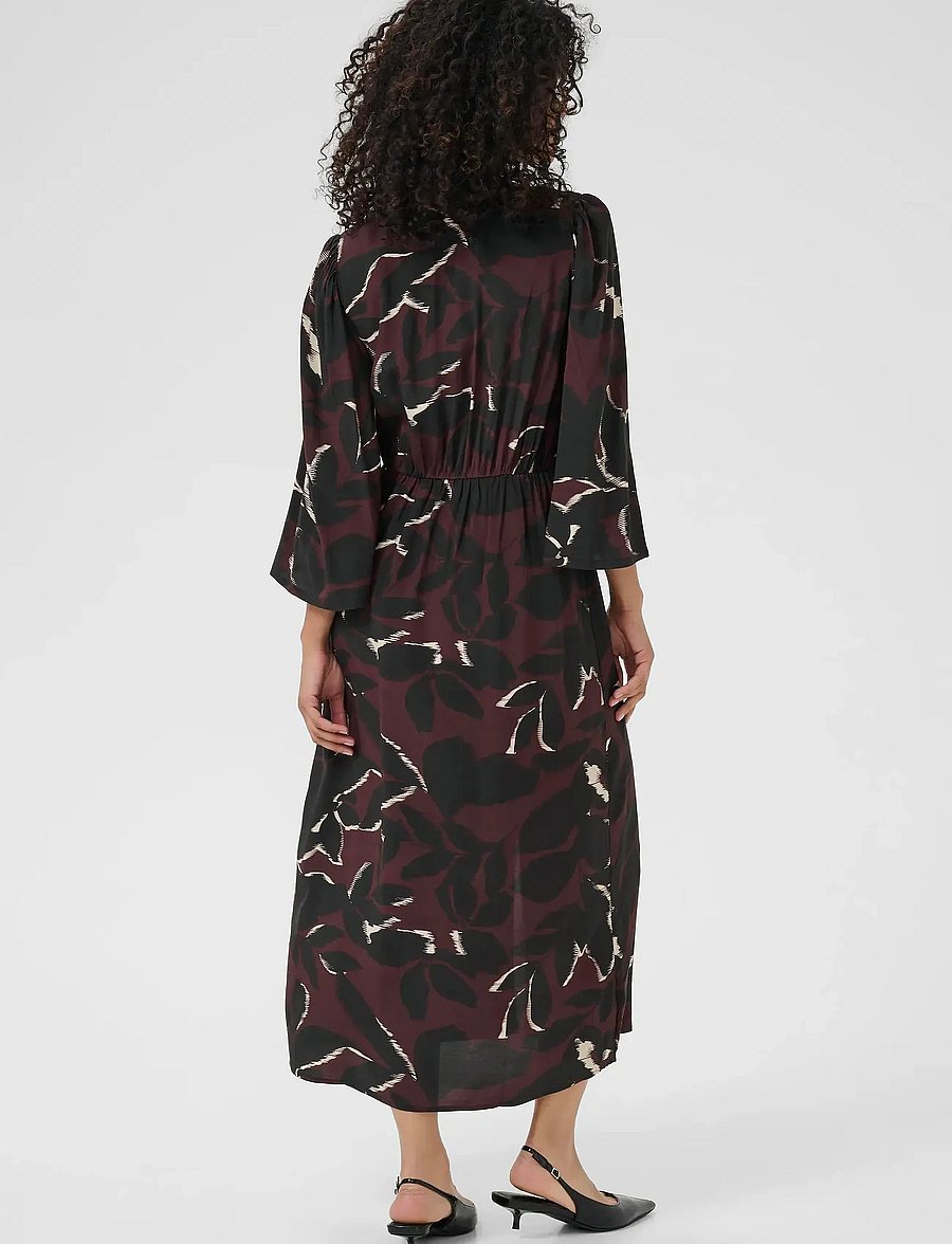 Kaffe - KAmille Dress - midi dresses - windsor wine/black flower - 3