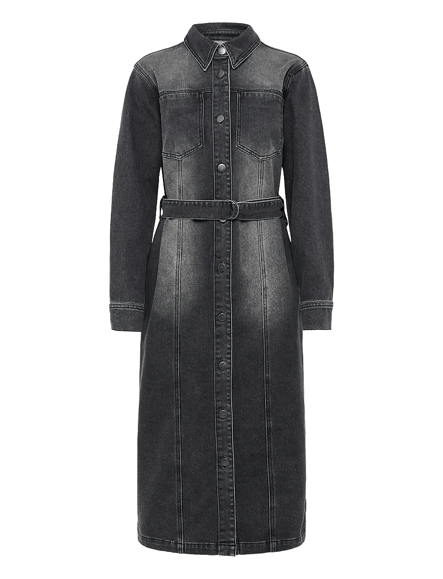 Kaffe - KAabby Denim Dress - skjortklänningar - medium grey denim - 1