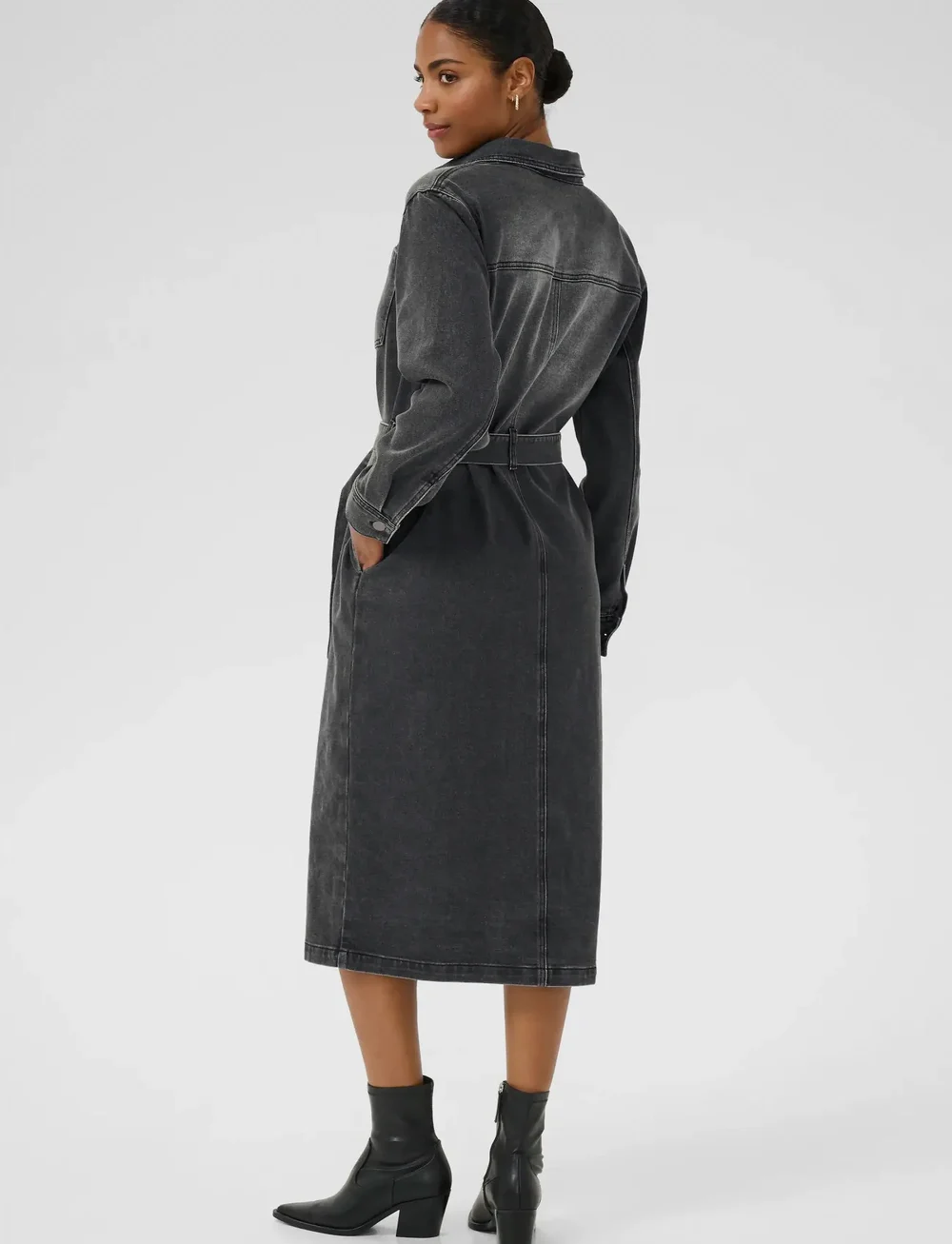 Kaffe - KAabby Denim Dress - skjortekjoler - medium grey denim - 3