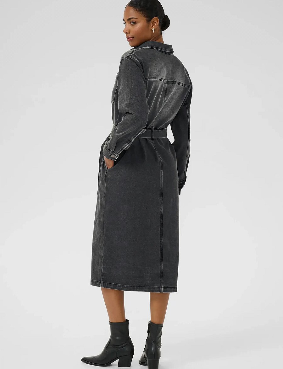 Kaffe - KAabby Denim Dress - skjortklänningar - medium grey denim - 3