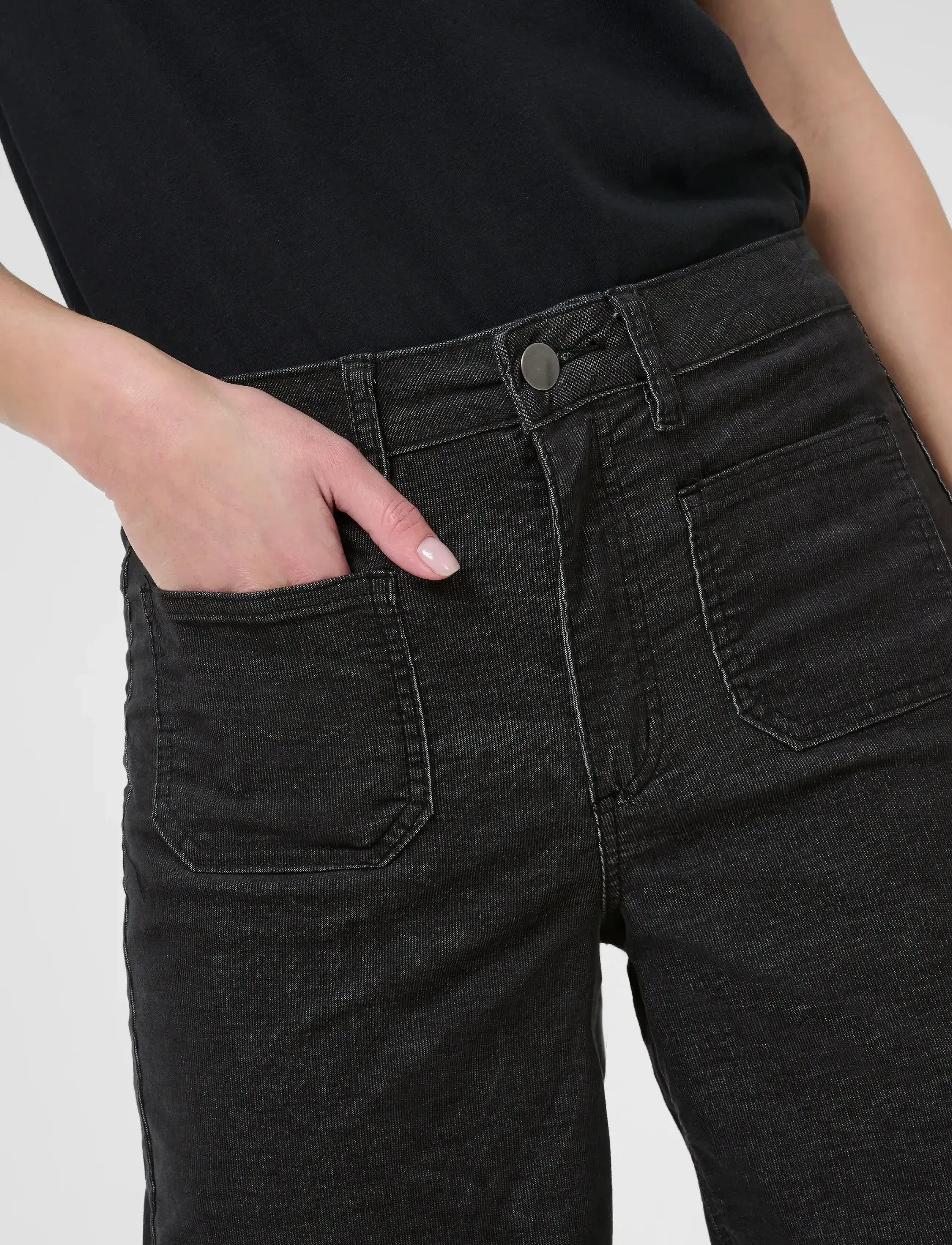 Kaffe - KAmolly Pants - brede jeans - black oyster - 5